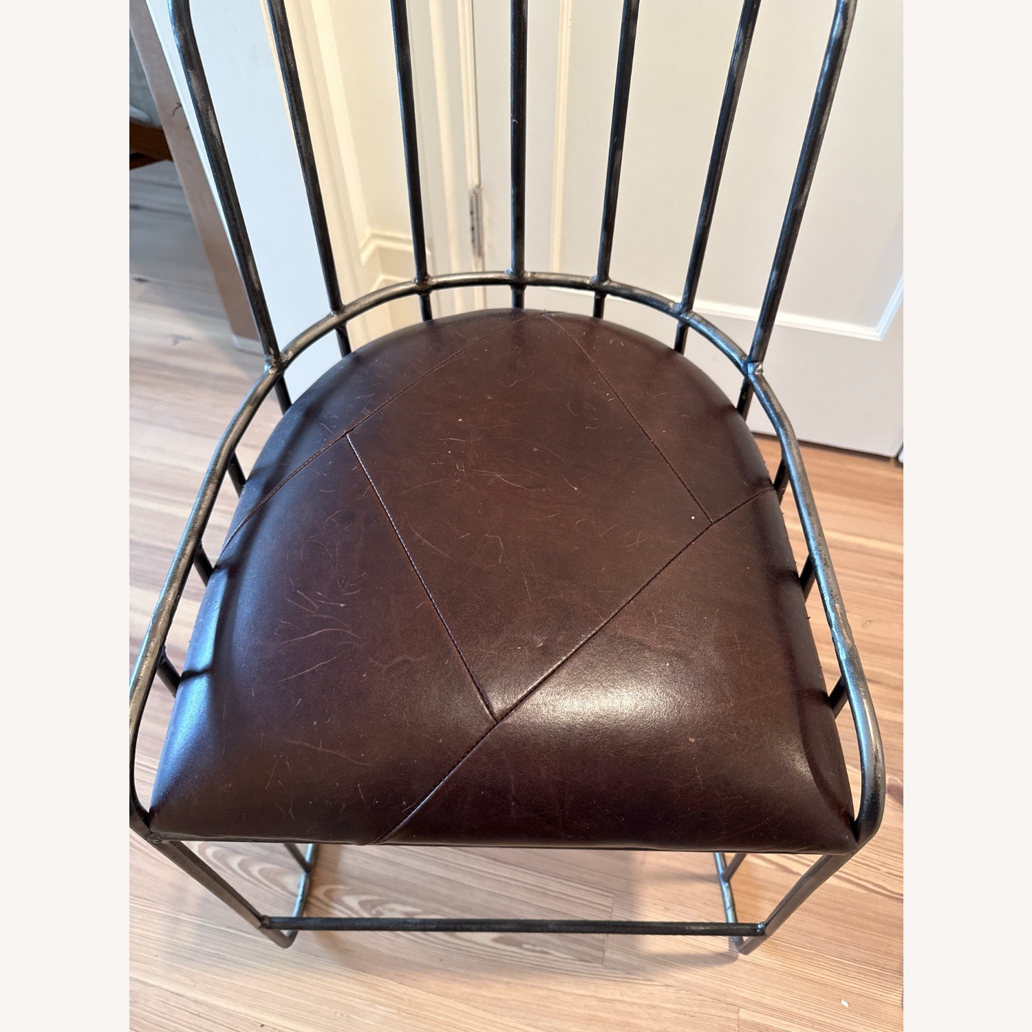 Iron Stools with Leather Seats - image-2