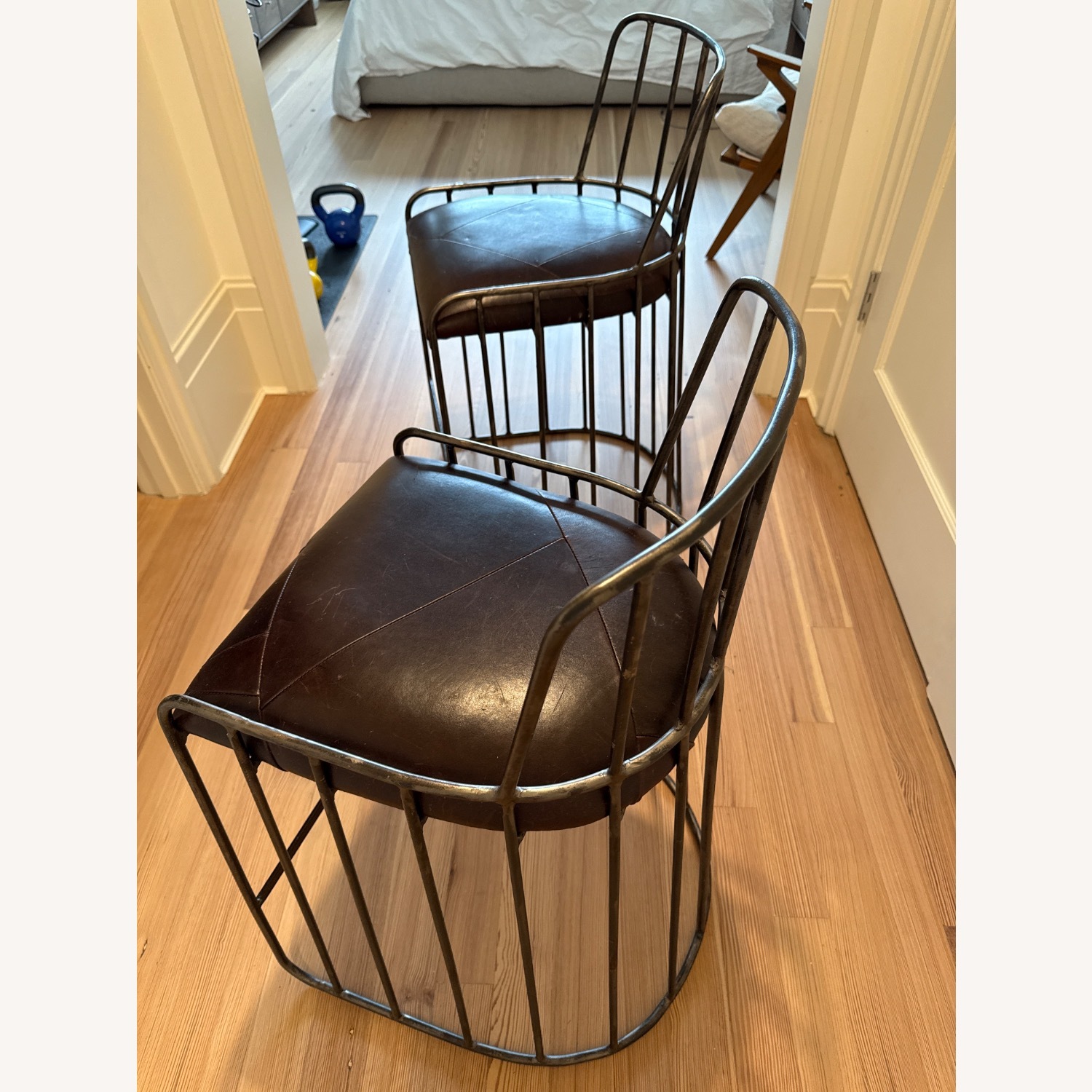 Iron Stools with Leather Seats - image-5