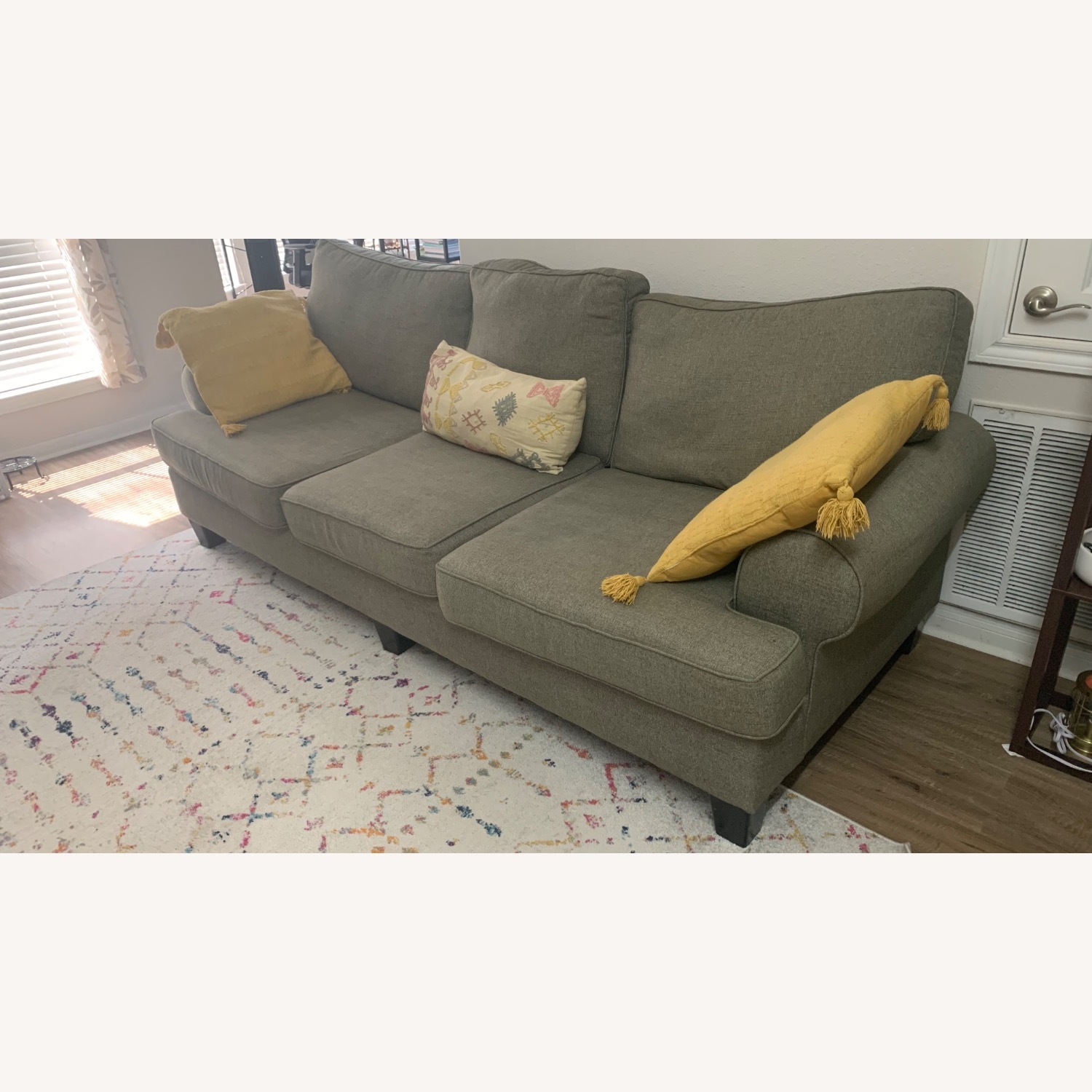 3 Seater Gray Fabric Sofa - image-2