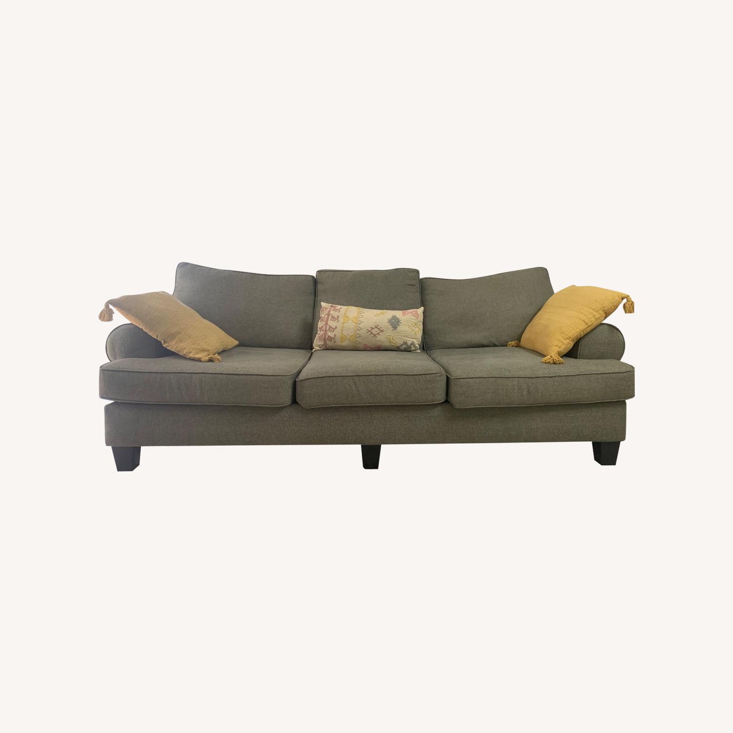 3 Seater Gray Fabric Sofa - image-0