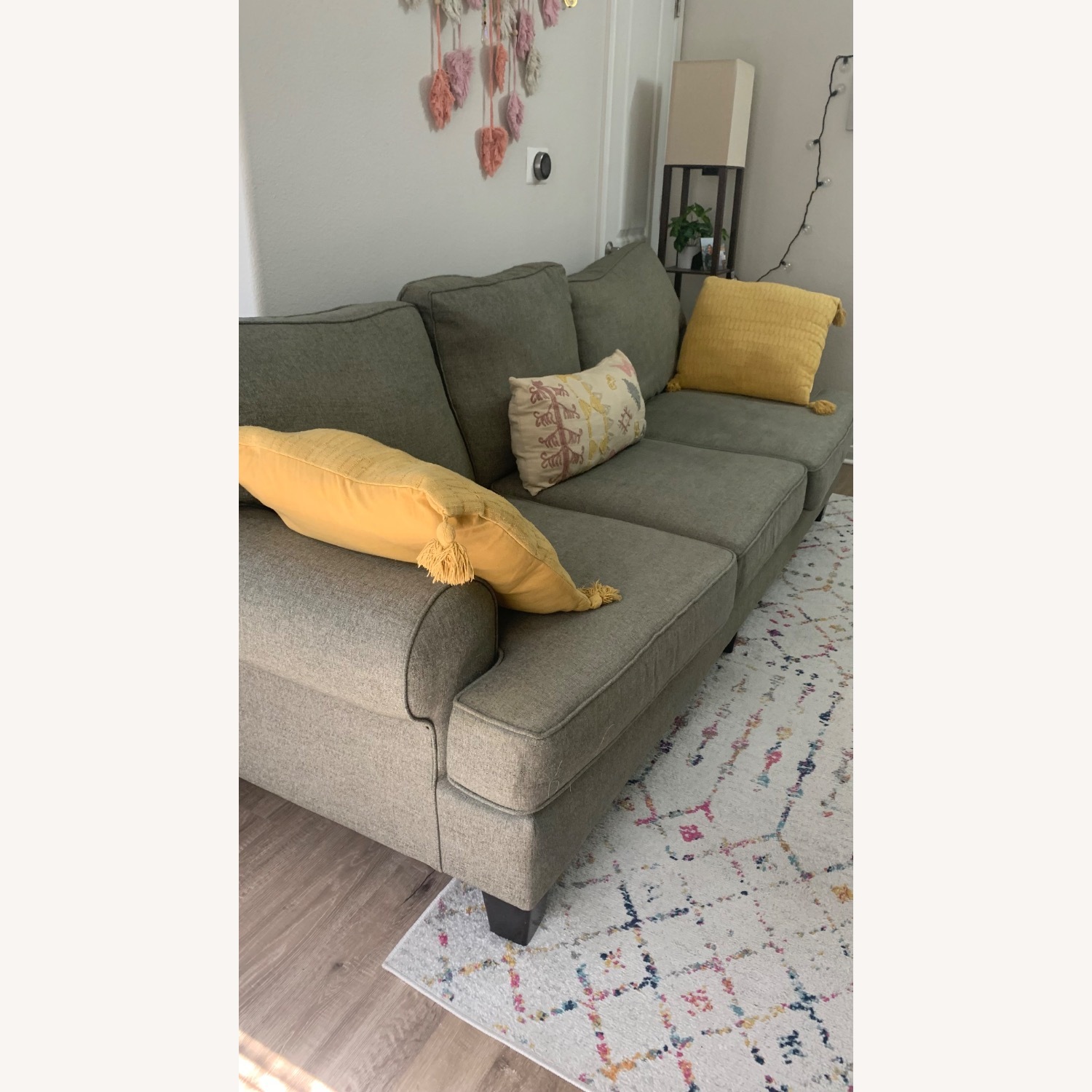 3 Seater Gray Fabric Sofa - image-1