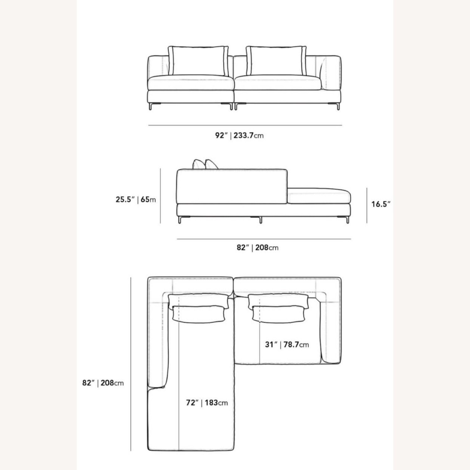 Rove Concepts Antonio Sectional in Gray - image-5