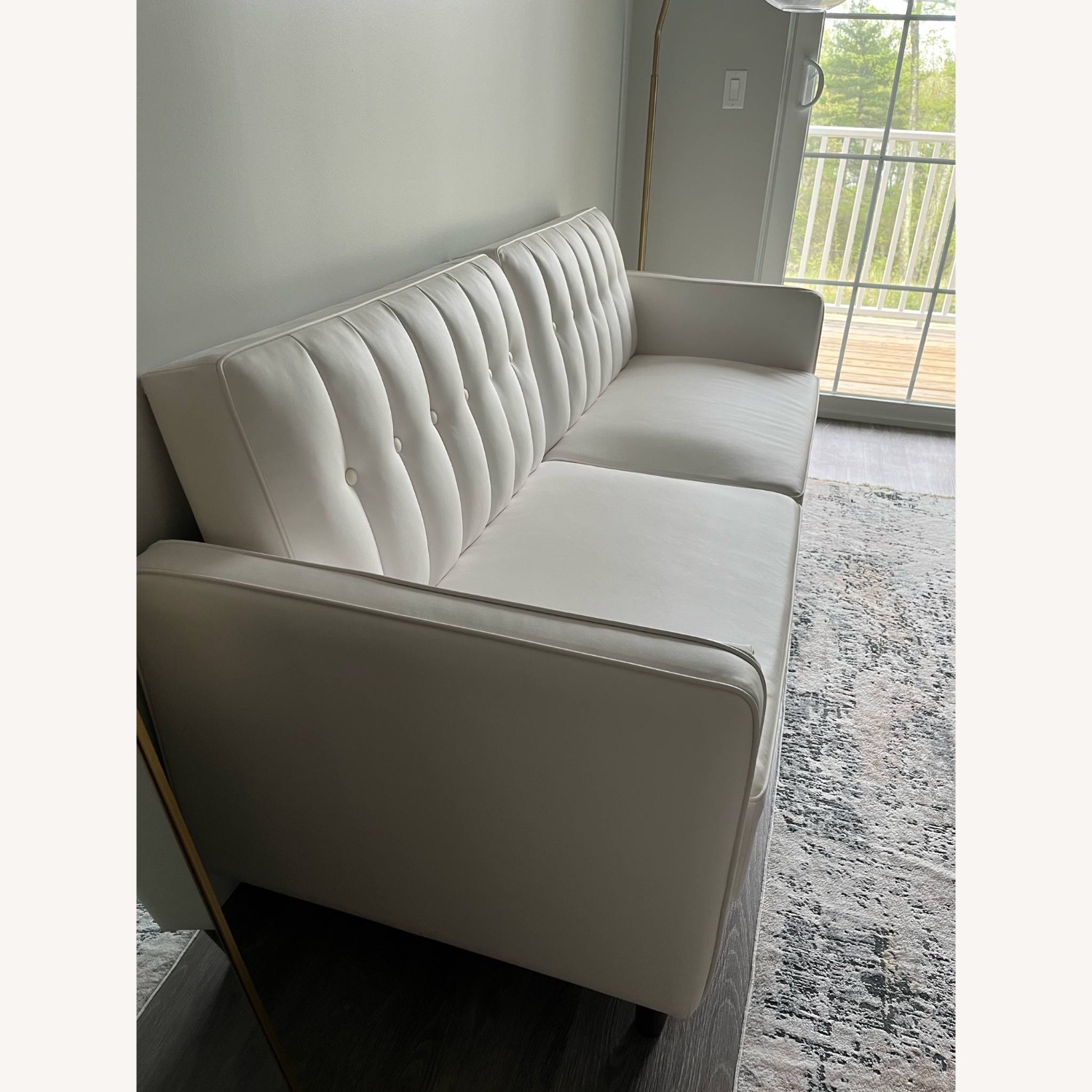 Wayfair Seylow White Faux Leather Sleeper Sofa - image-5