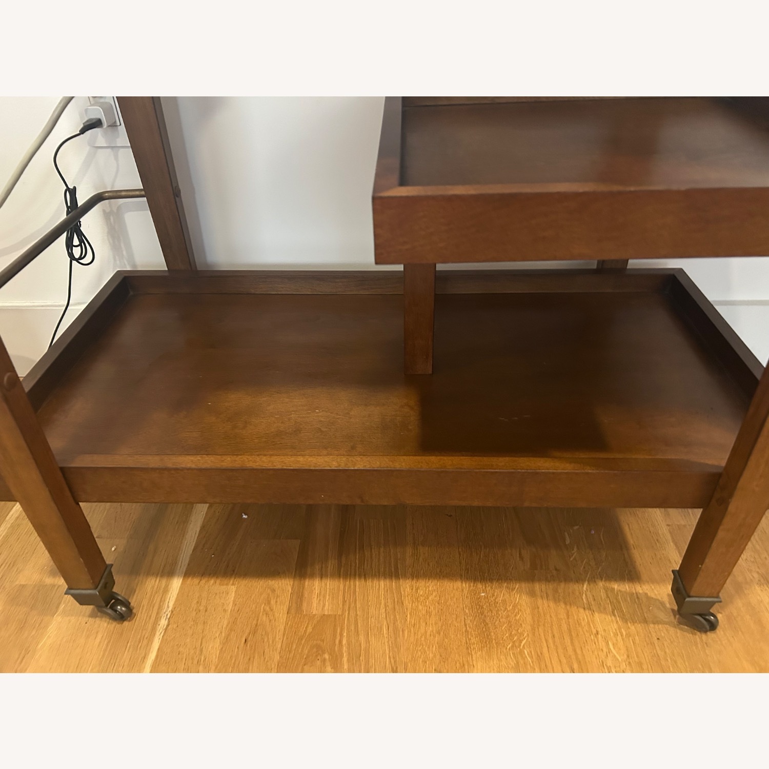Wooden with Brass Accents Bar Cart - image-4