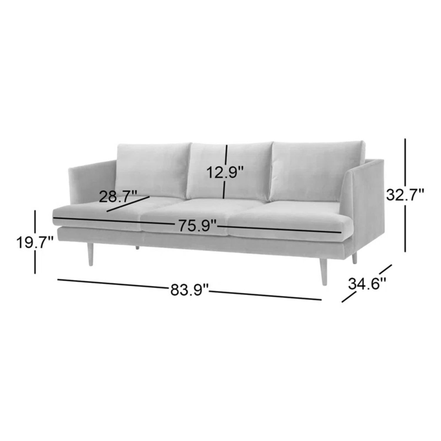 AllModern Miller Mid Century Modern Sofa Washable Cushion Covers - image-7