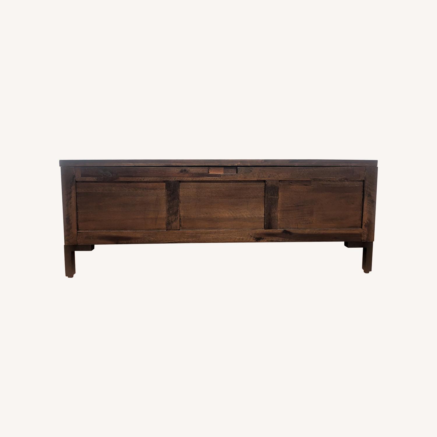 Home Goods Dark Wooden Coffee Table Chest - image-0