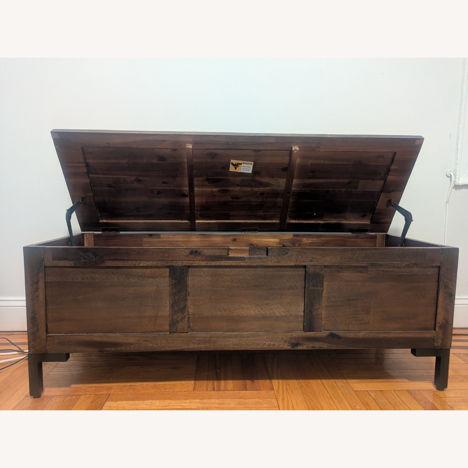 Home Goods Dark Wooden Coffee Table Chest - image-2