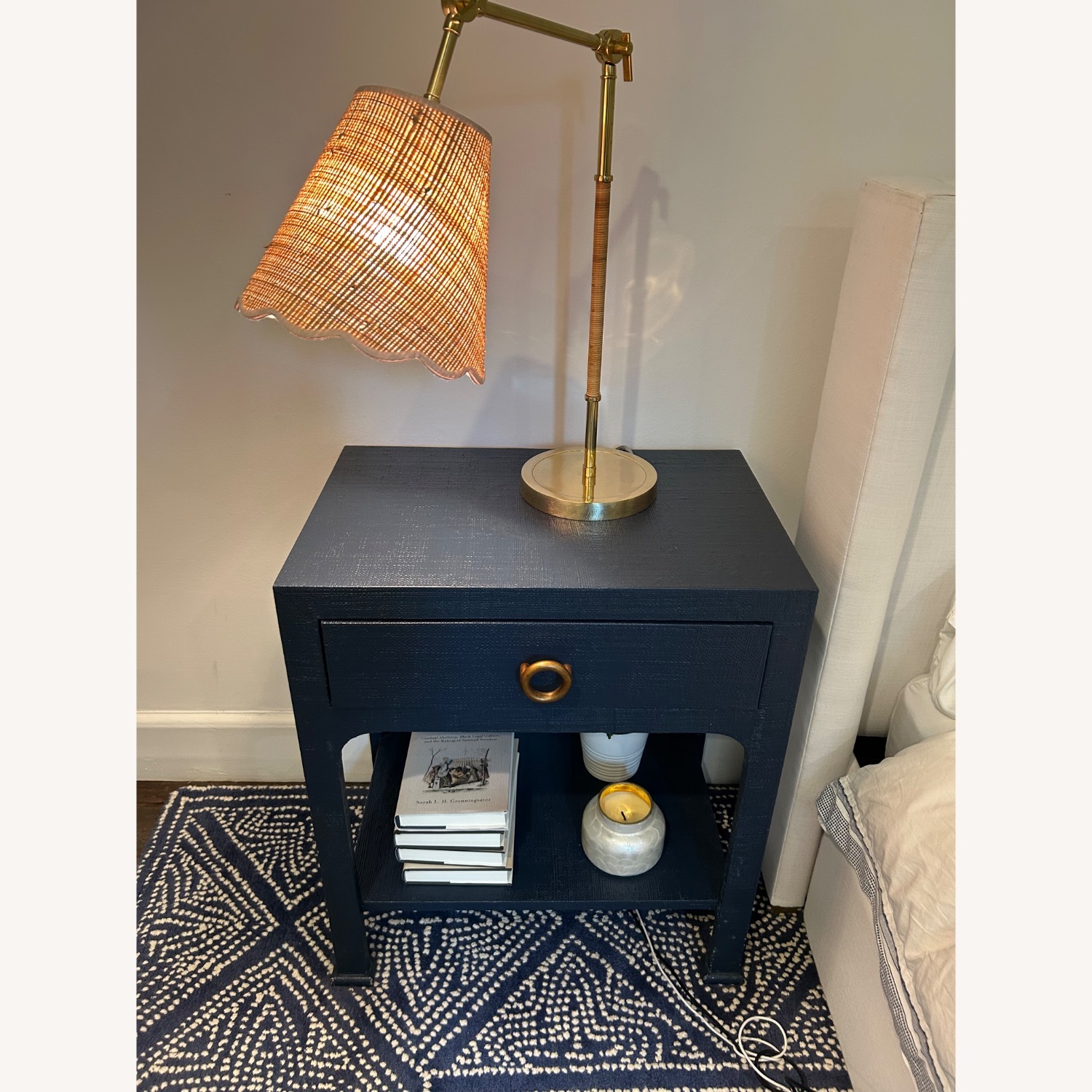 One King's Lane Kos 1-Drawer Raffia Nightstand - image-1