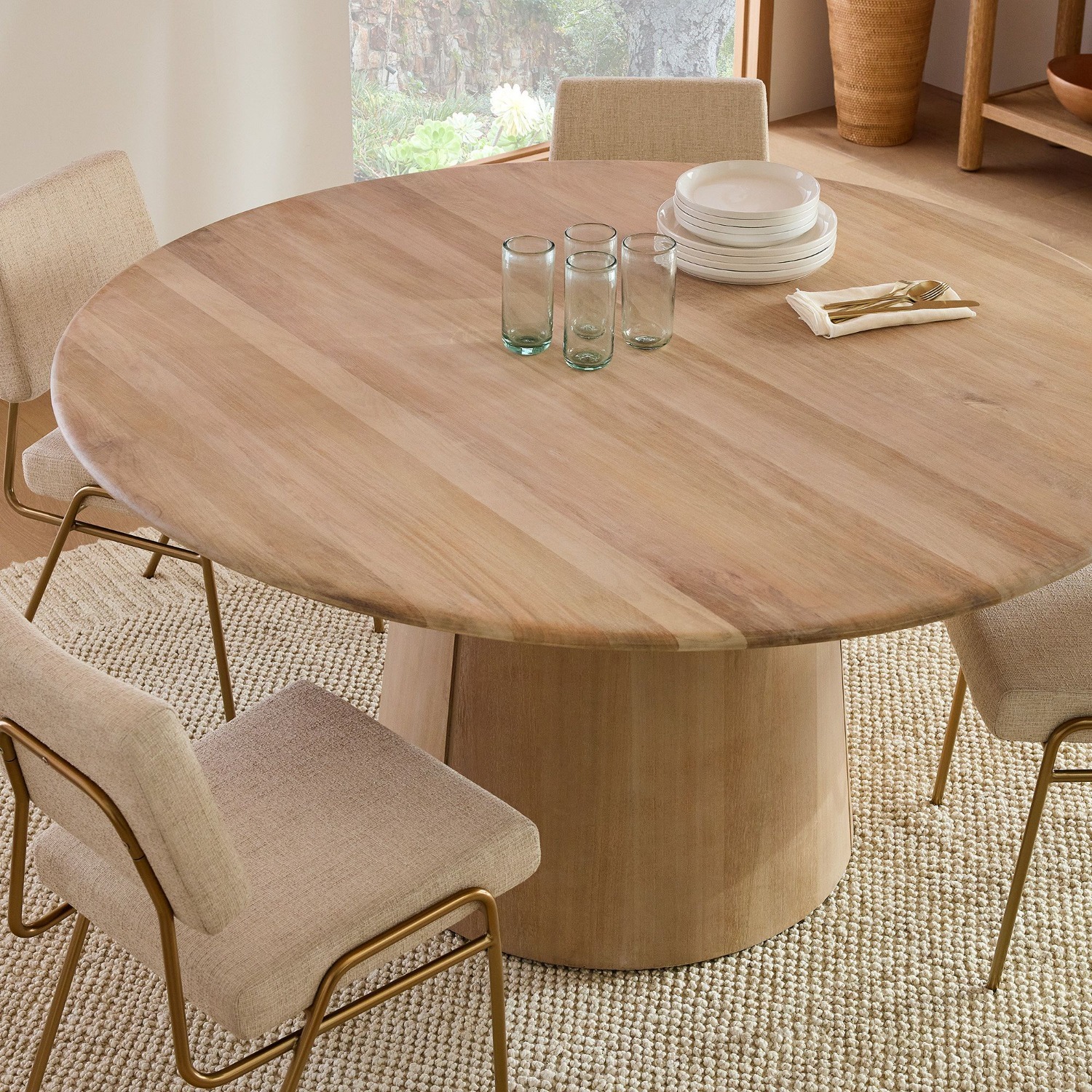 West Elm Anton Round Pedestal Dining Table 48" - image-4