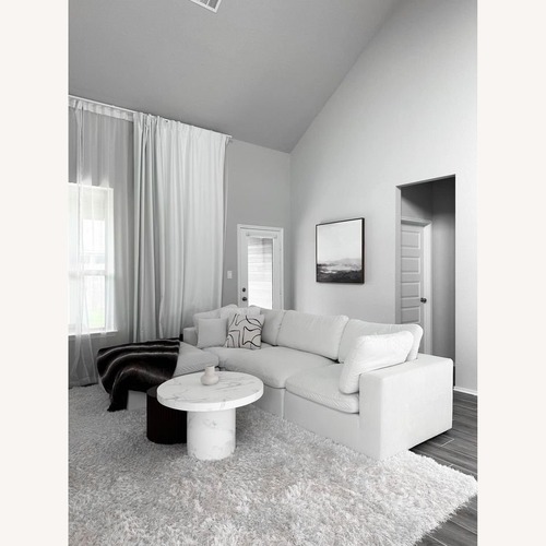 Used Wayfair Off White Modern Velvet Modular Sectional Couch for sale on AptDeco