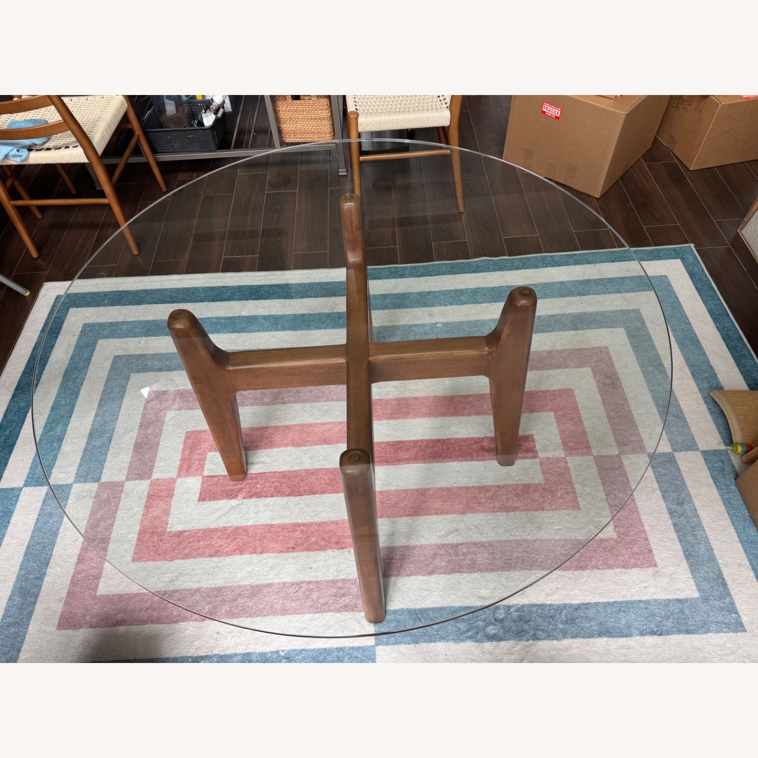 Crate & Barrel Tate Glass Table - image-3