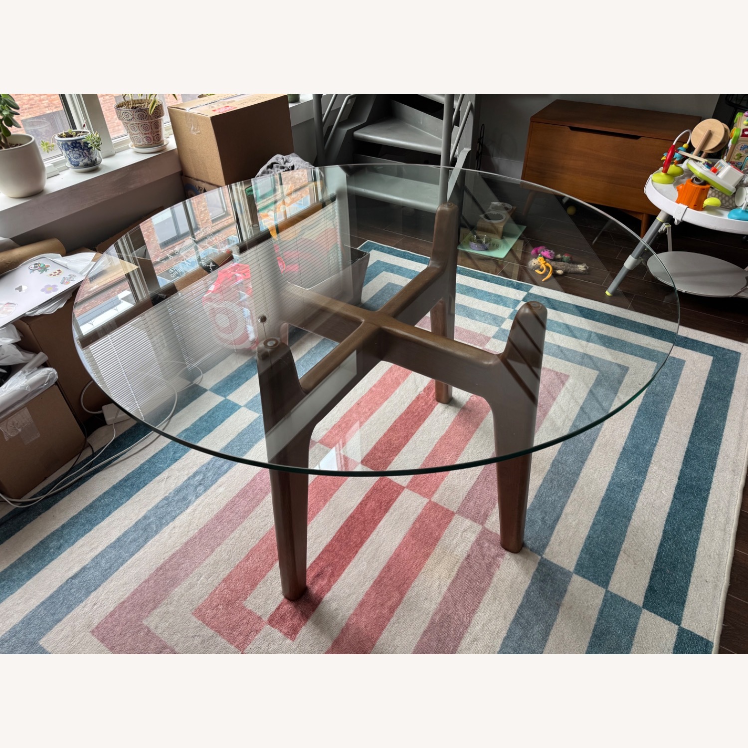 Crate & Barrel Tate Glass Table - image-2