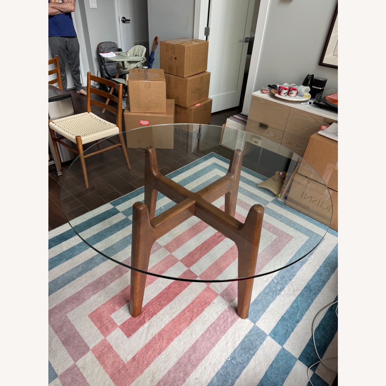 Crate & Barrel Tate Glass Table - image-1