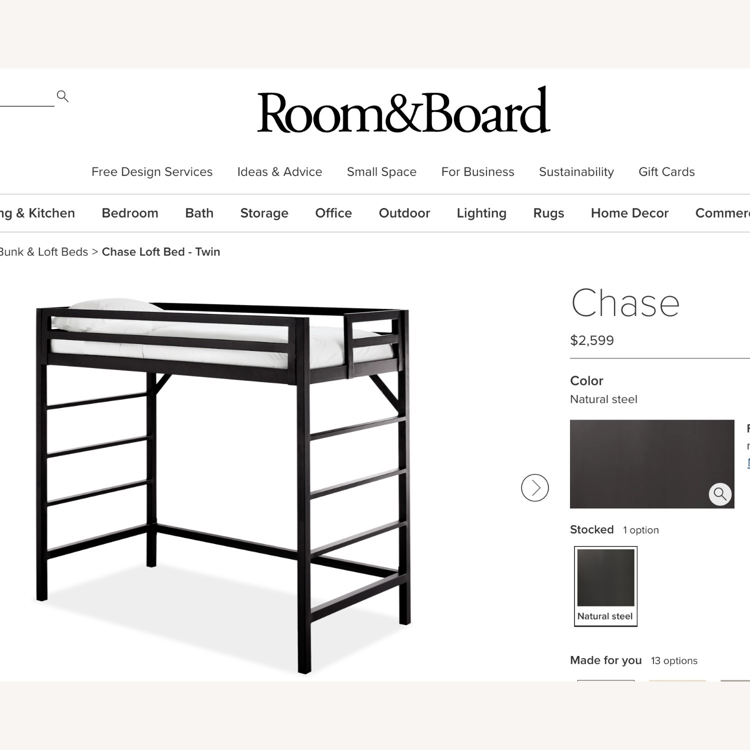 Natural Steel Loft Twin Bed  - image-2