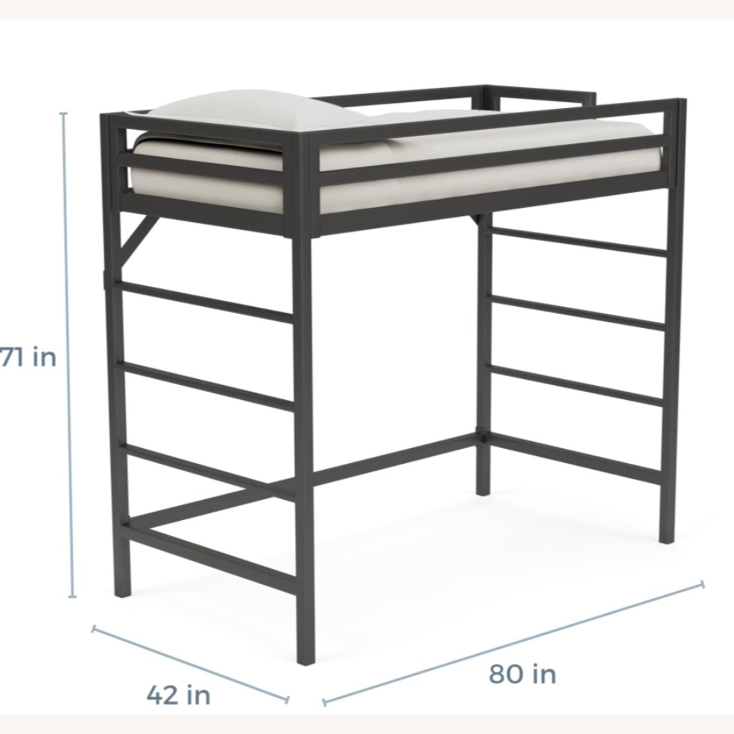 Natural Steel Loft Twin Bed  - image-3