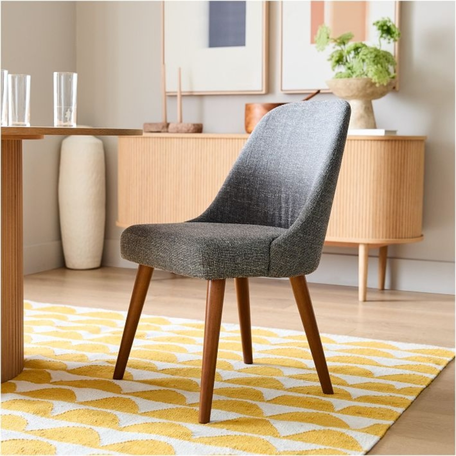 West Elm Mid Century Dining Chairs - Set of 4, Grey  - image-4