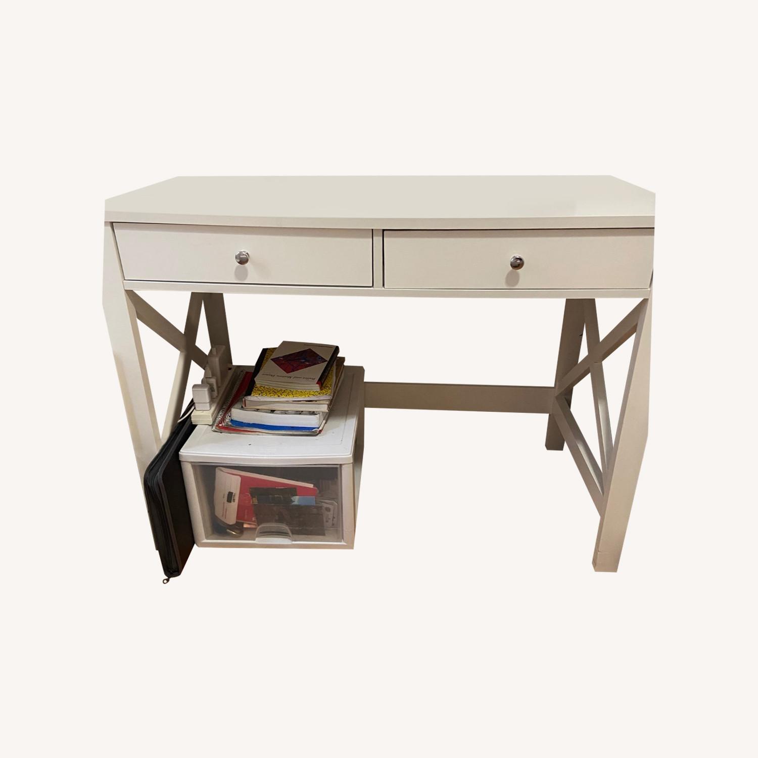 IKEA White Desk with Storage - image-0