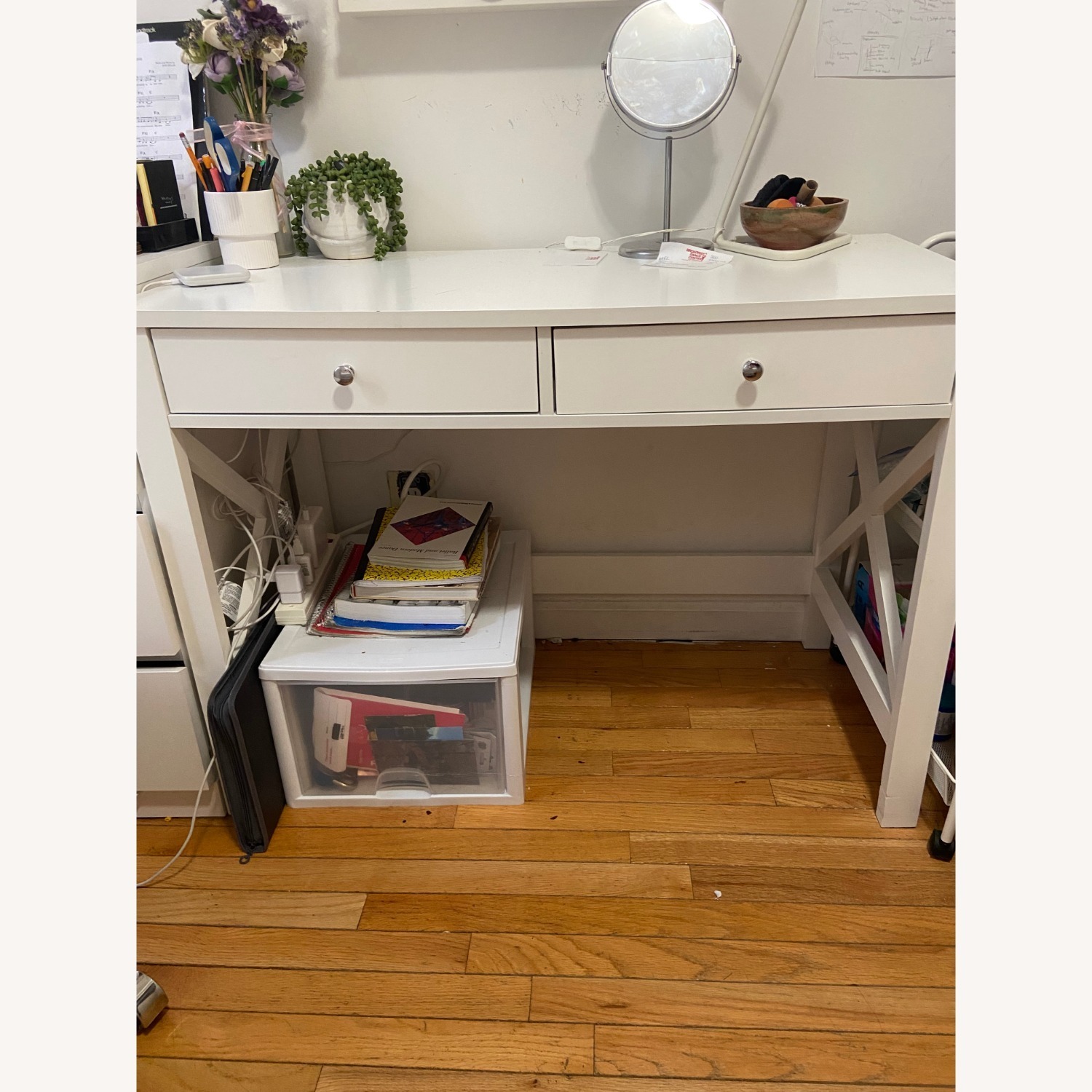 IKEA White Desk with Storage - image-3