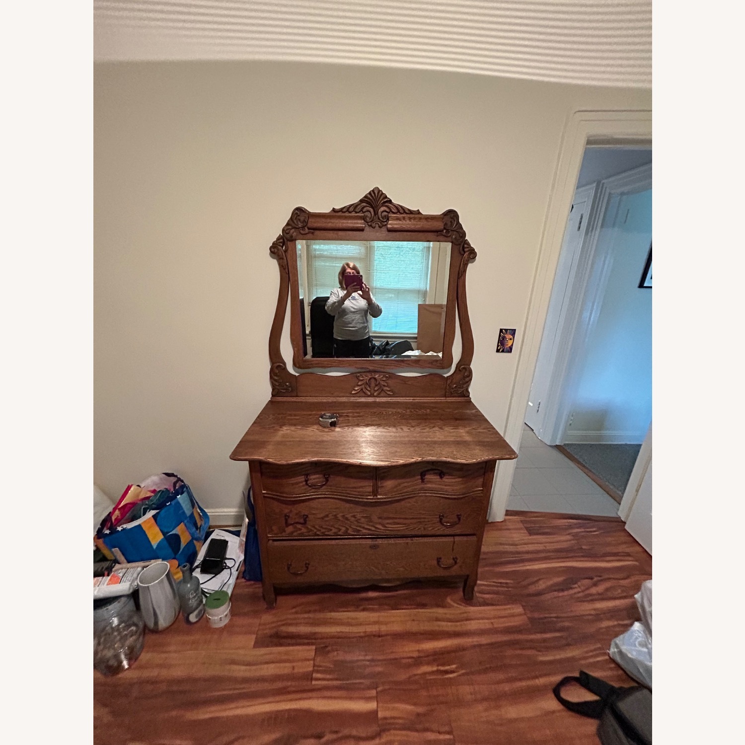 Antique Dresser with Mirror  - image-2