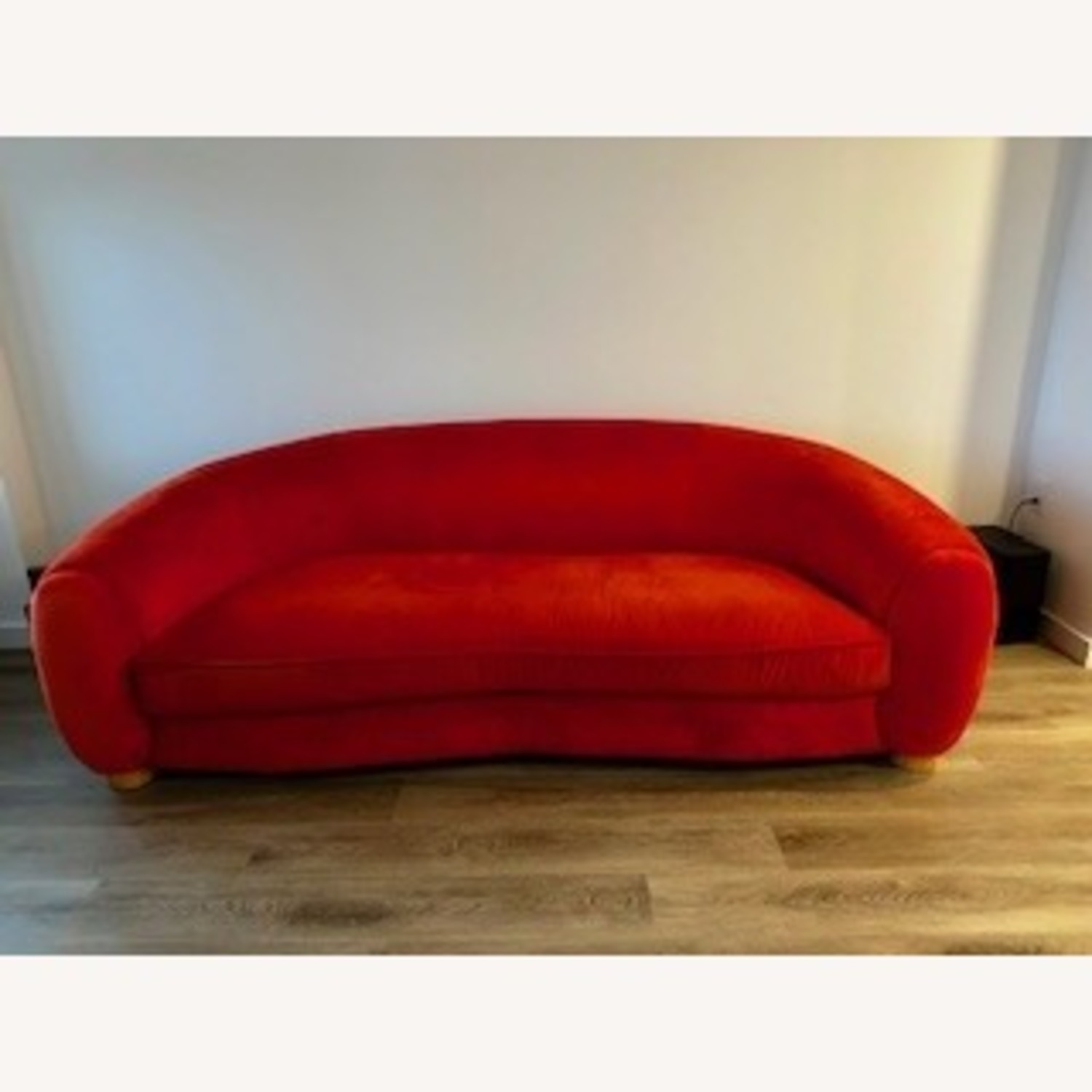 Sandra 95" Velvet Round Arm Curved Sofa - image-2