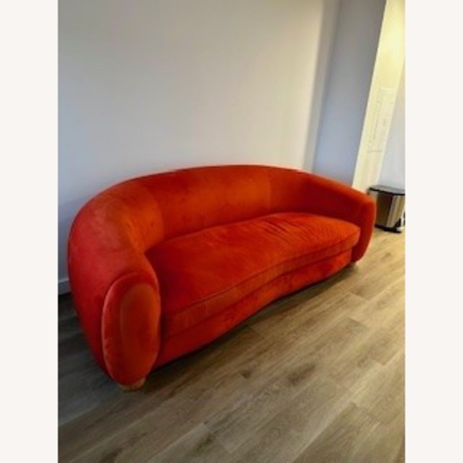 Sandra 95" Velvet Round Arm Curved Sofa - image-4