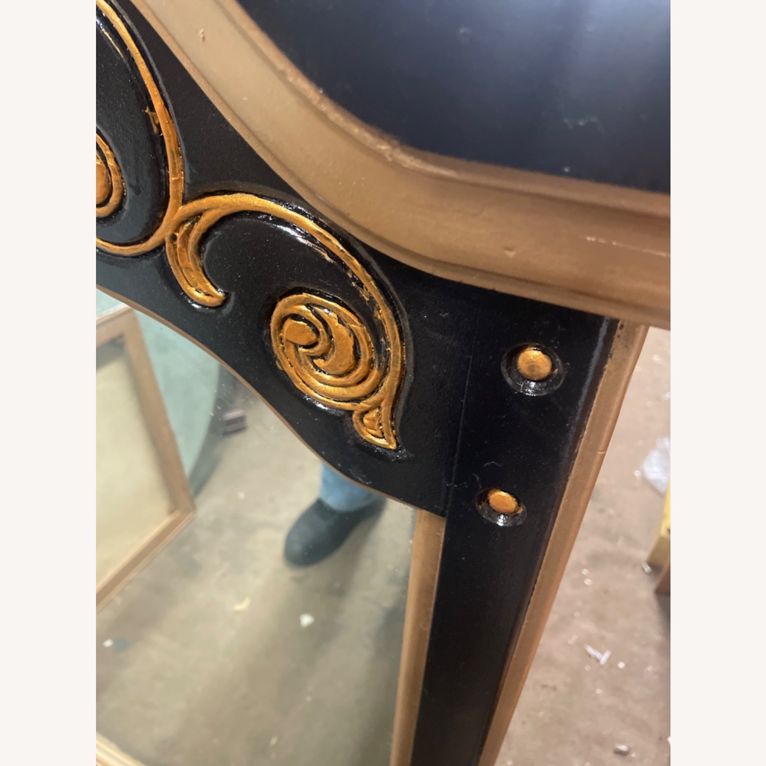 Vintage 1970sWood Framed Hand Painted Wall Mirror - image-13