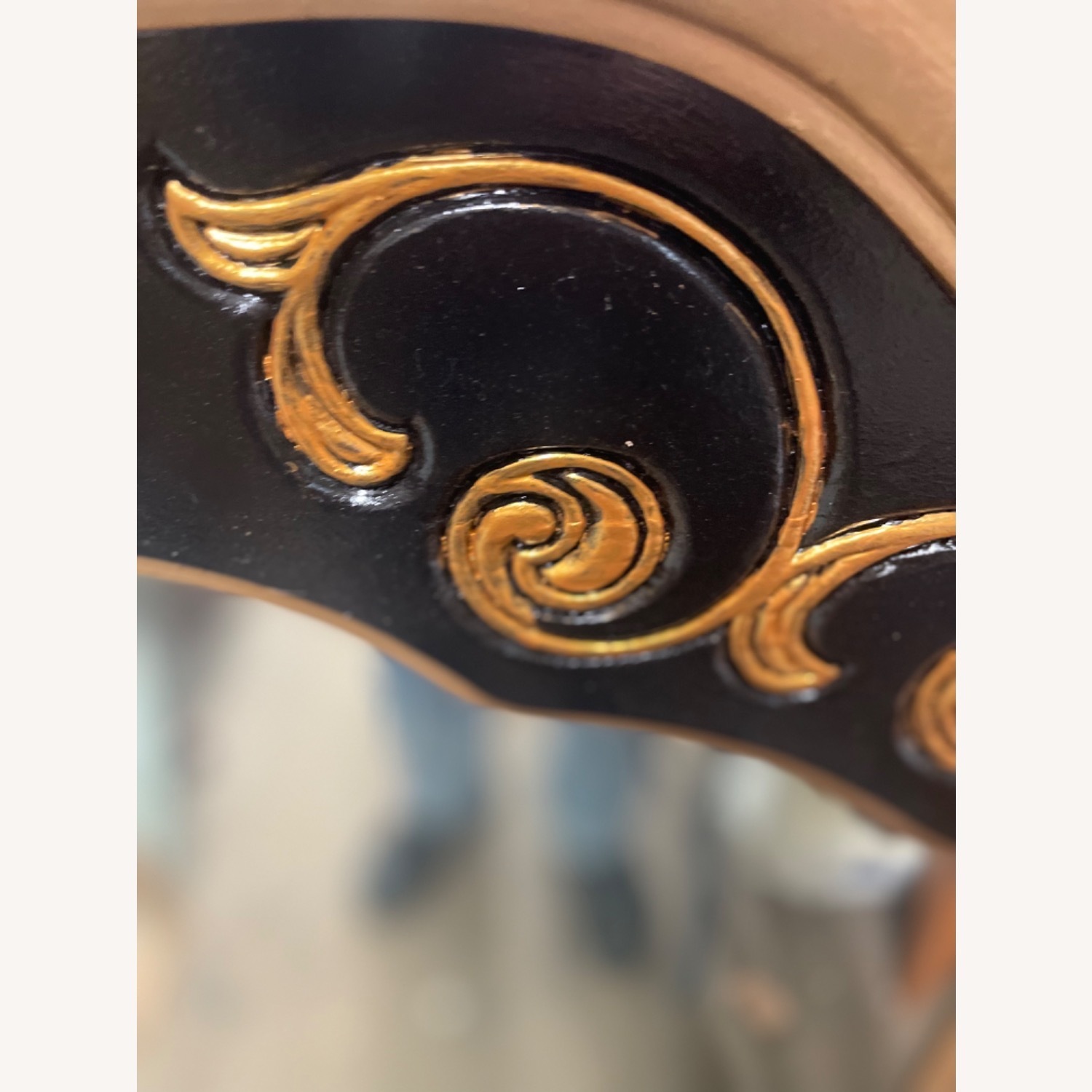 Vintage 1970sWood Framed Hand Painted Wall Mirror - image-12