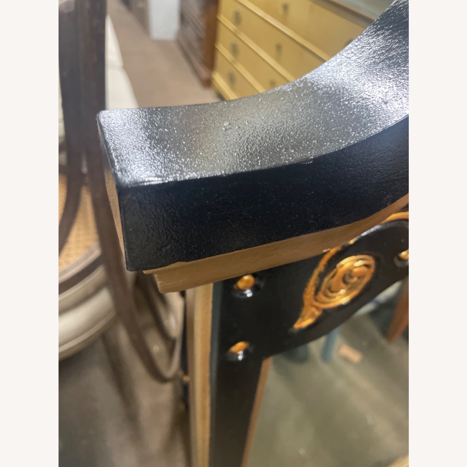 Vintage 1970sWood Framed Hand Painted Wall Mirror - image-11