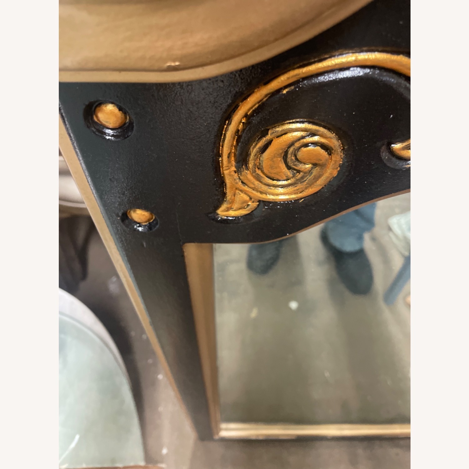 Vintage 1970sWood Framed Hand Painted Wall Mirror - image-10