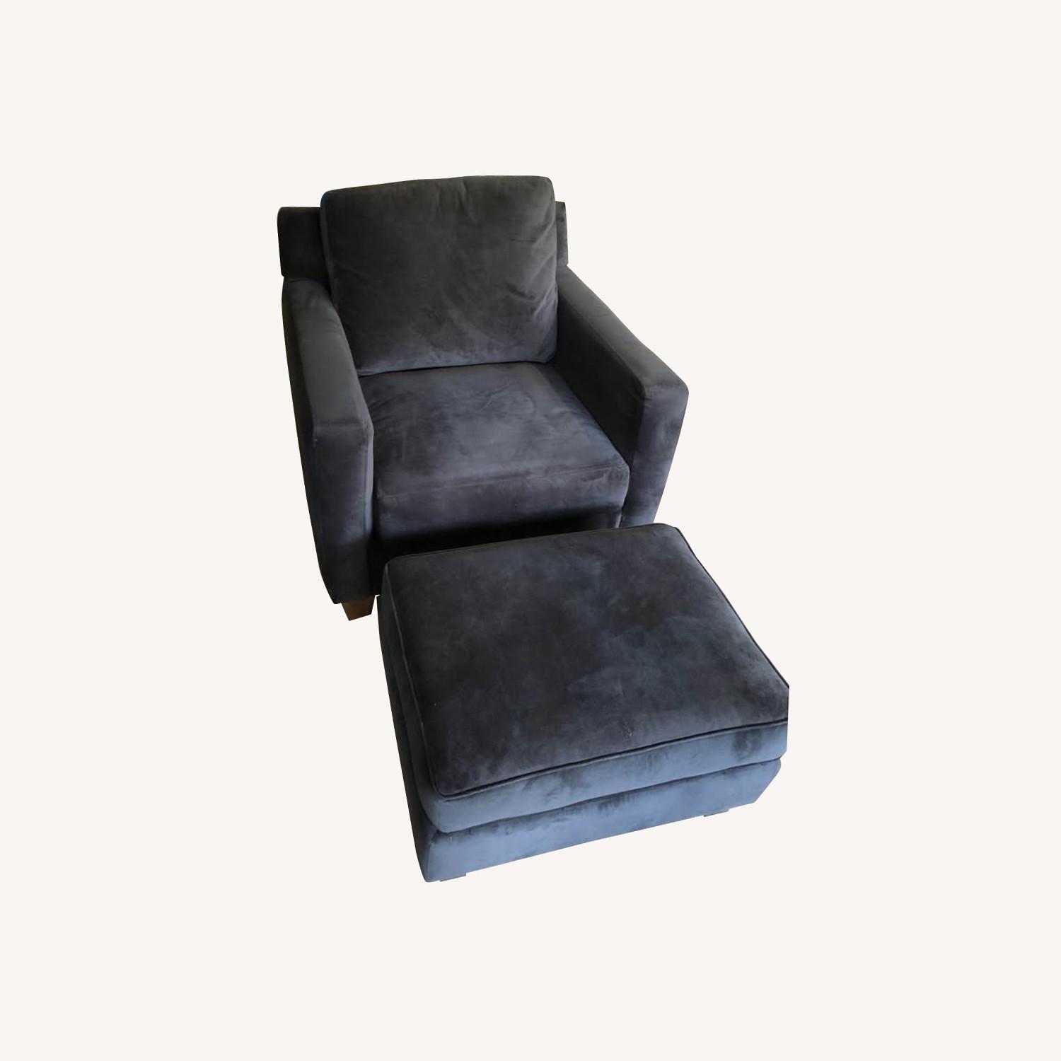 Walter E Smithe Black Chair and Ottoman - image-0