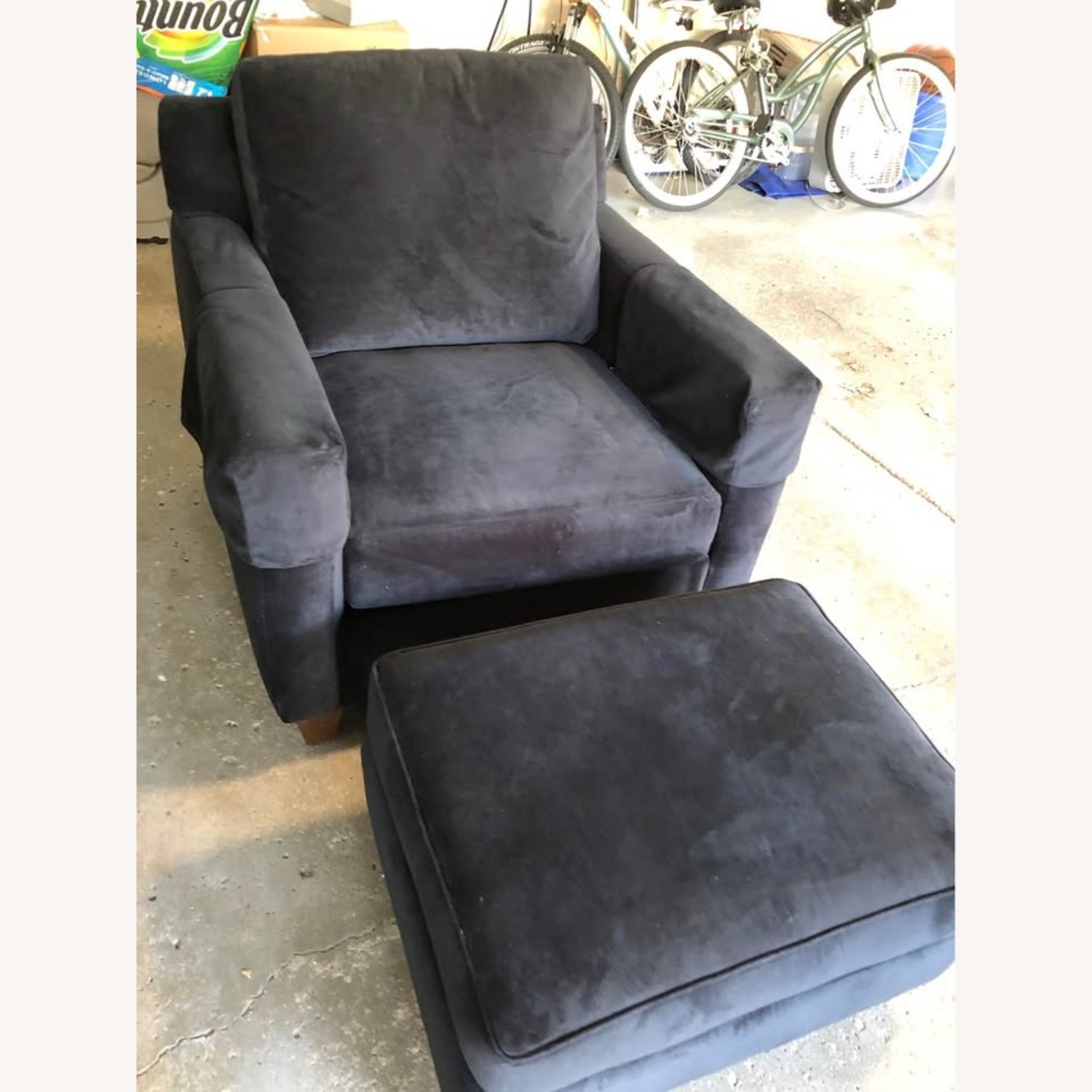 Walter E Smithe Black Chair and Ottoman - image-4