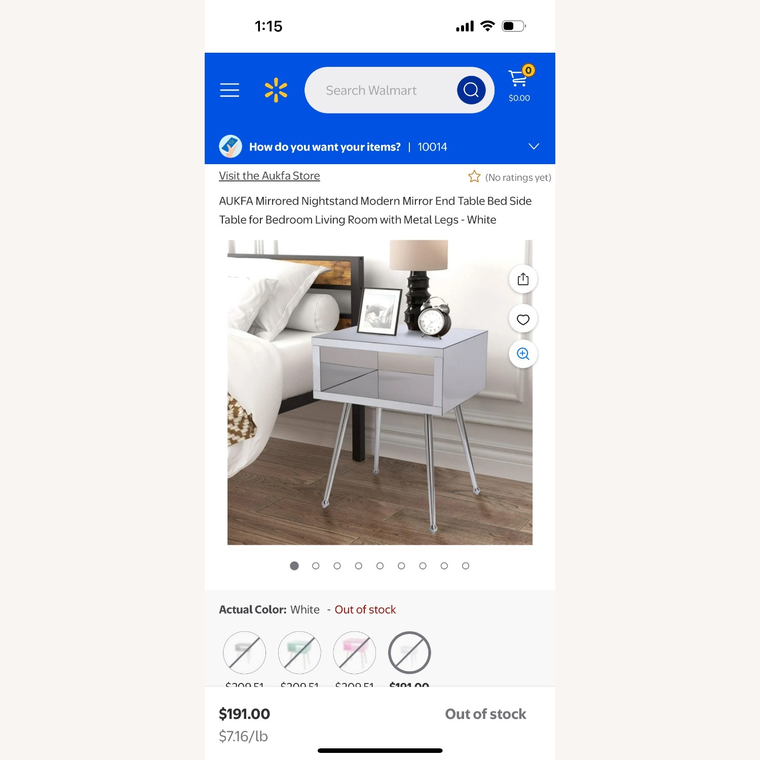Mirrored Side/Night Table - image-3
