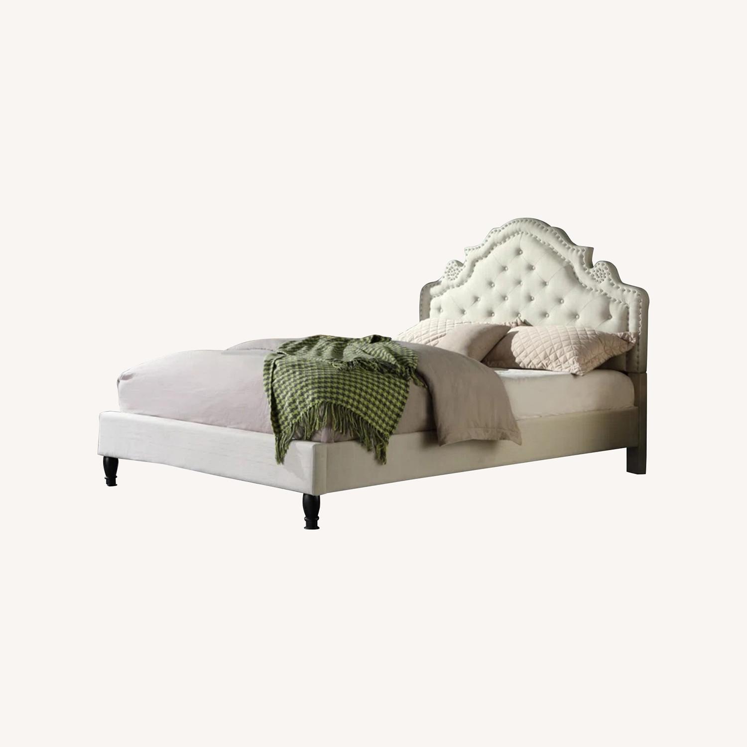 Wayfair Beige Queen Sized Platform Bed - image-0