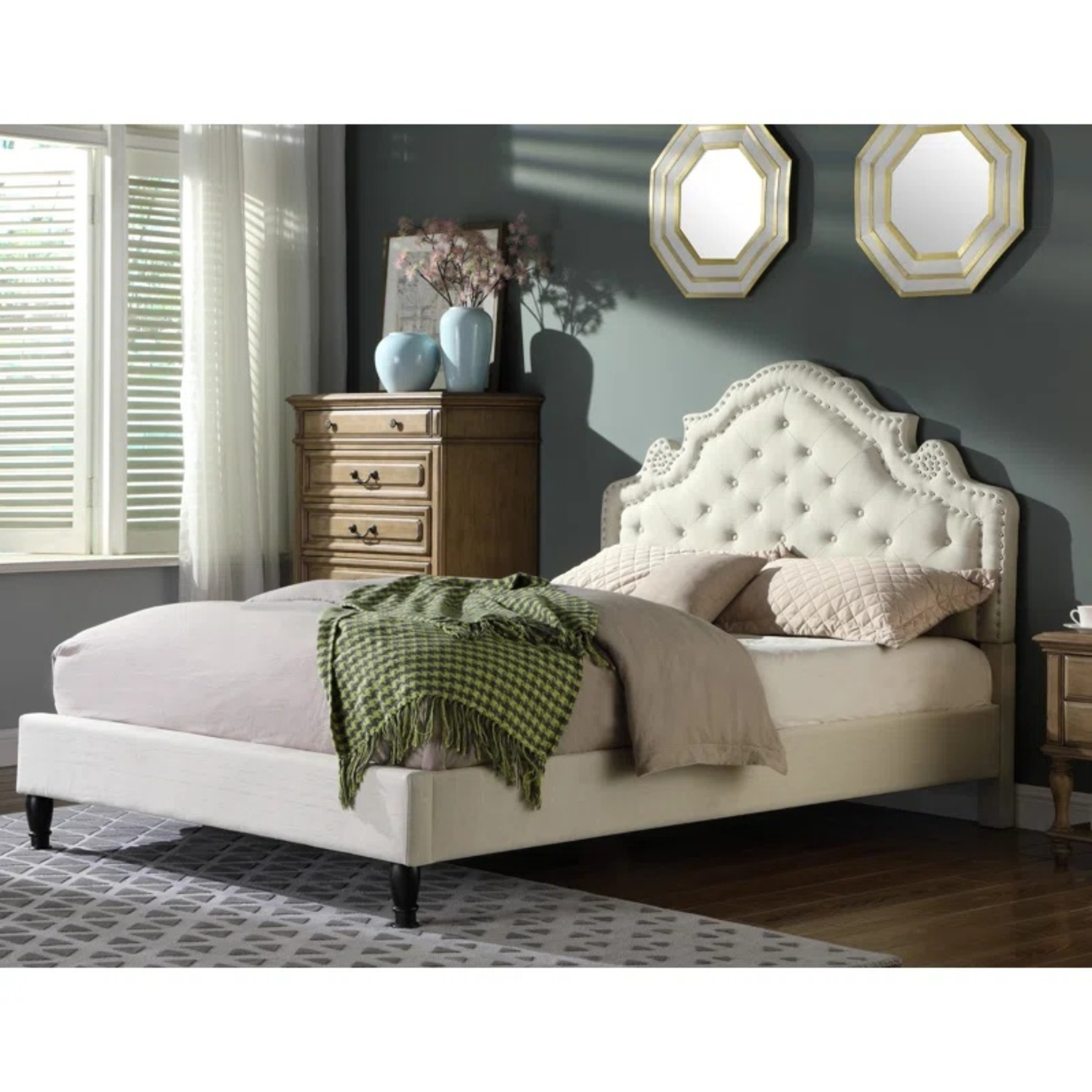 Wayfair Beige Queen Sized Platform Bed - image-5