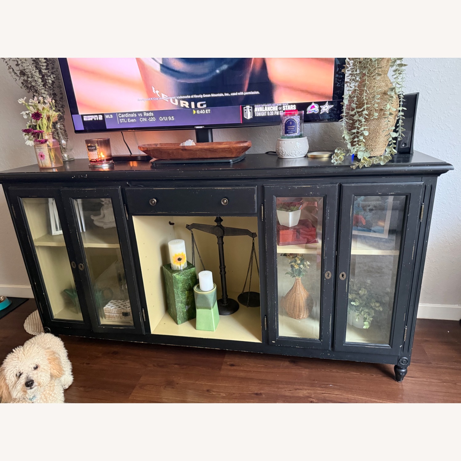 Black Solid Wood Ballard Design Bar/Sideboard - image-1