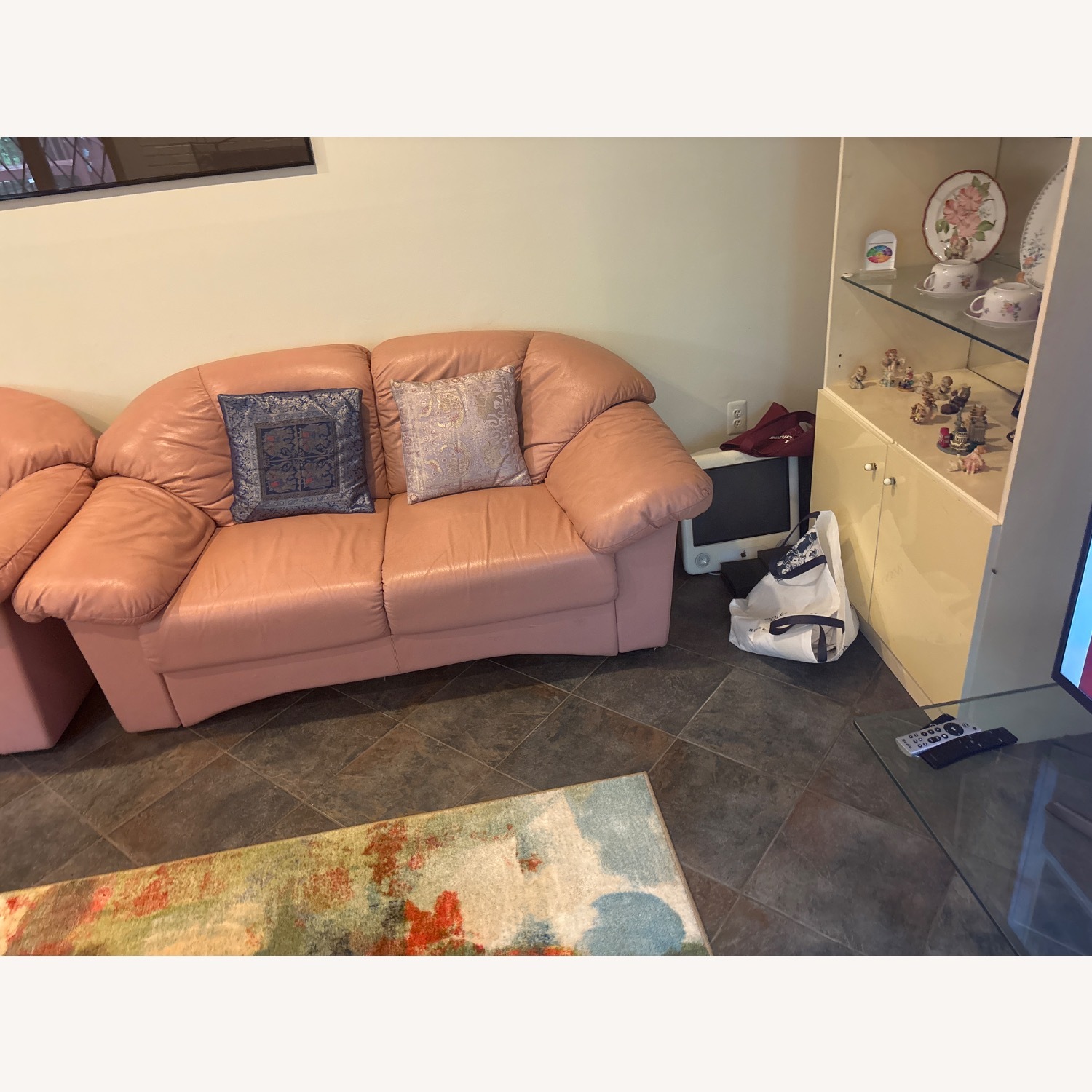 Pink Leather Sofa - image-3