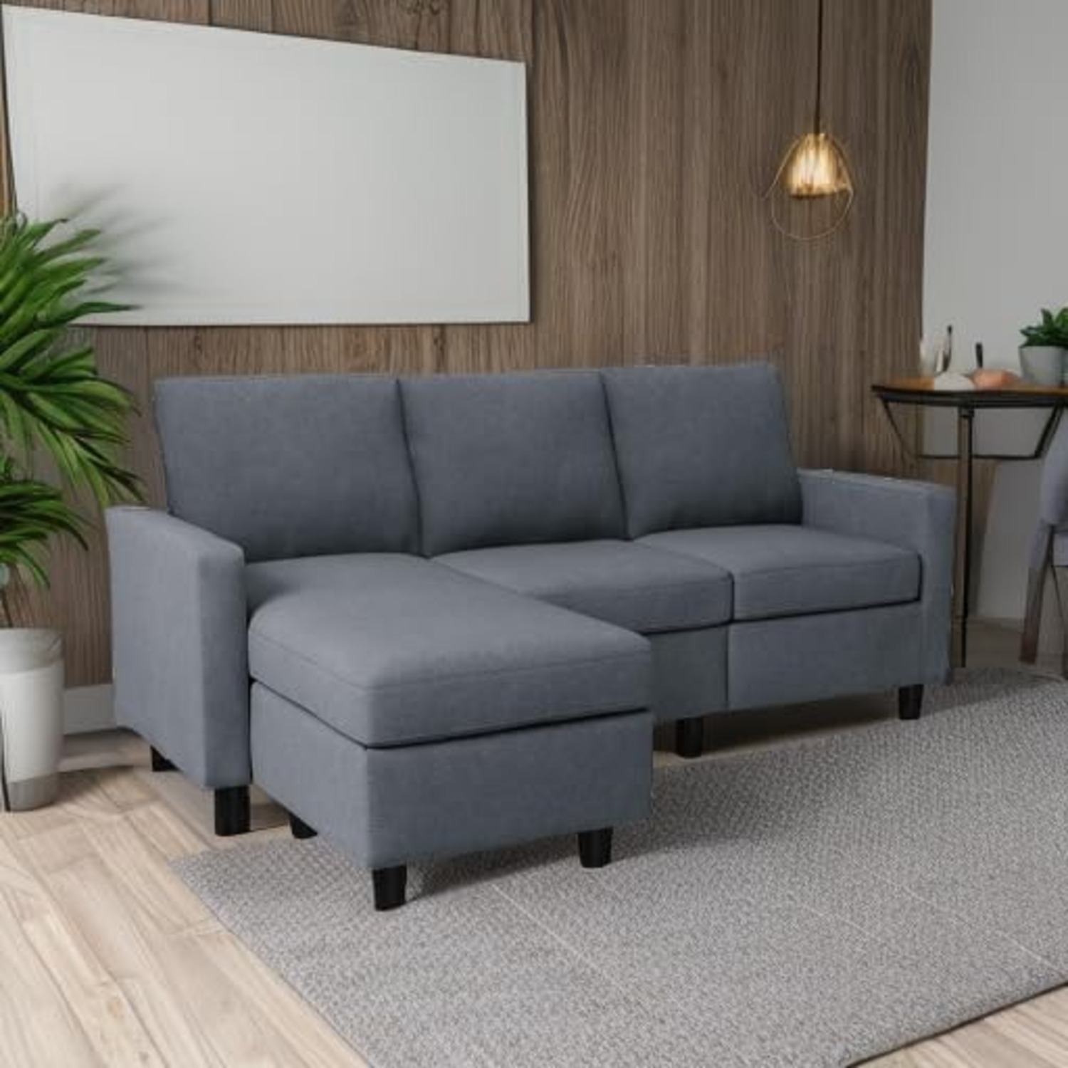 Honbay 3 Seater Sectional Sofa with Ottoman - image-4