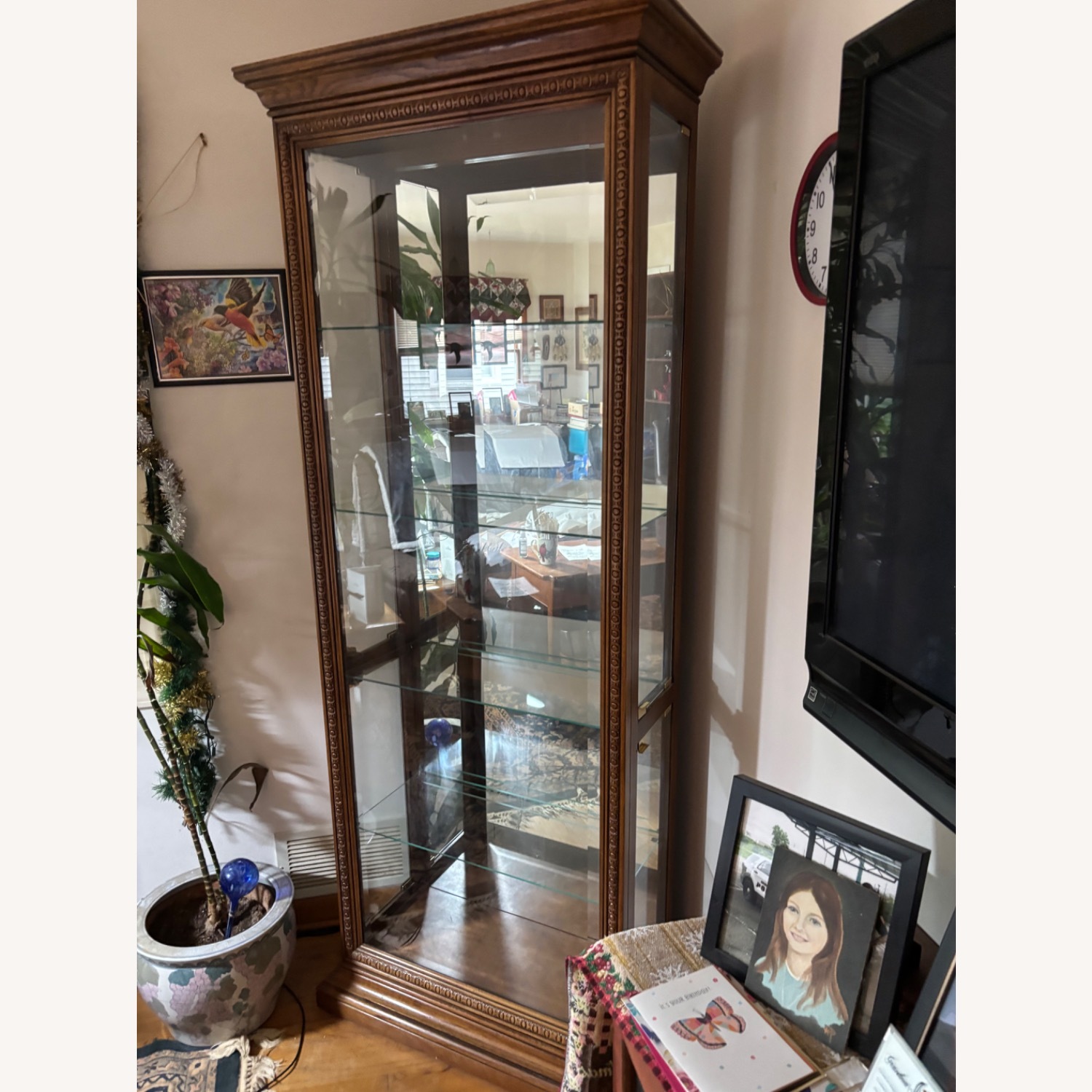 Howard Miller Wood and Glass Curio Cabinet - image-3