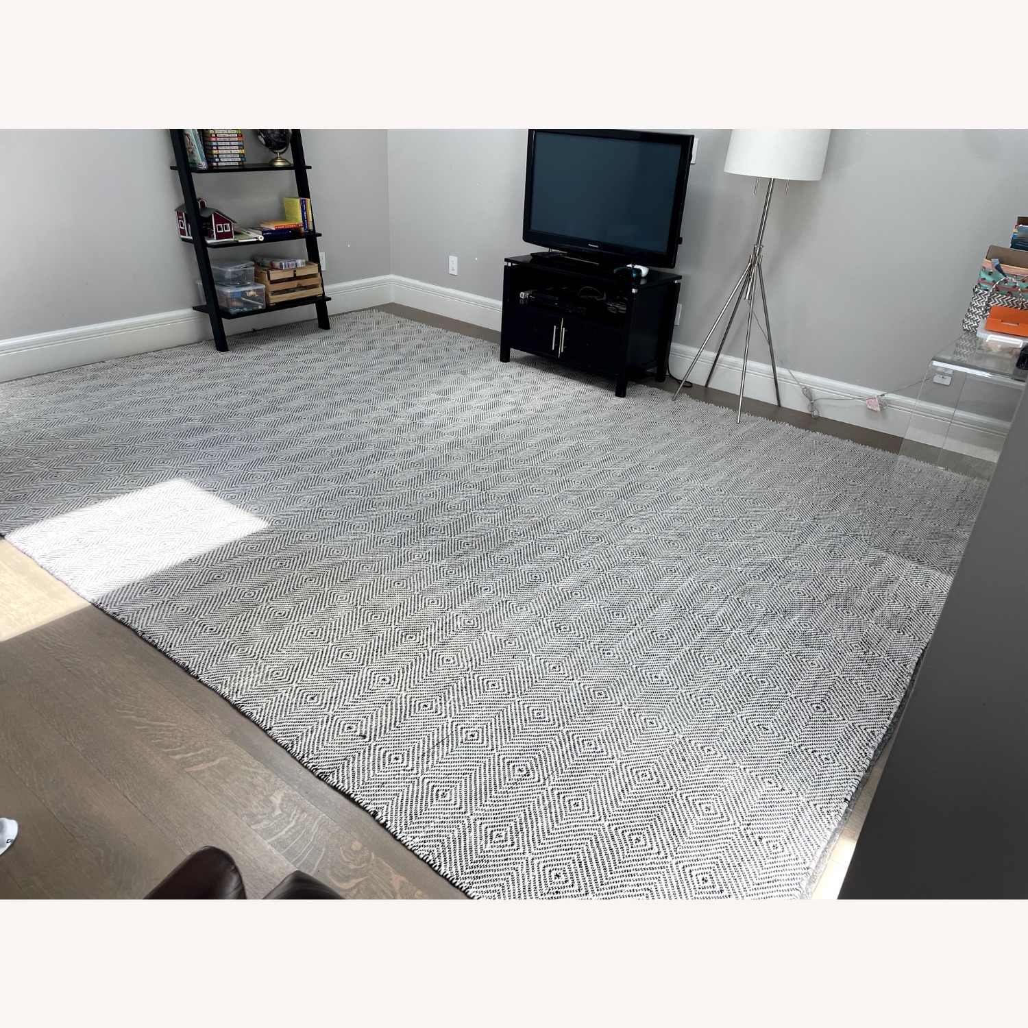 Room & Board Black/White Geometric Wool Rug - image-1