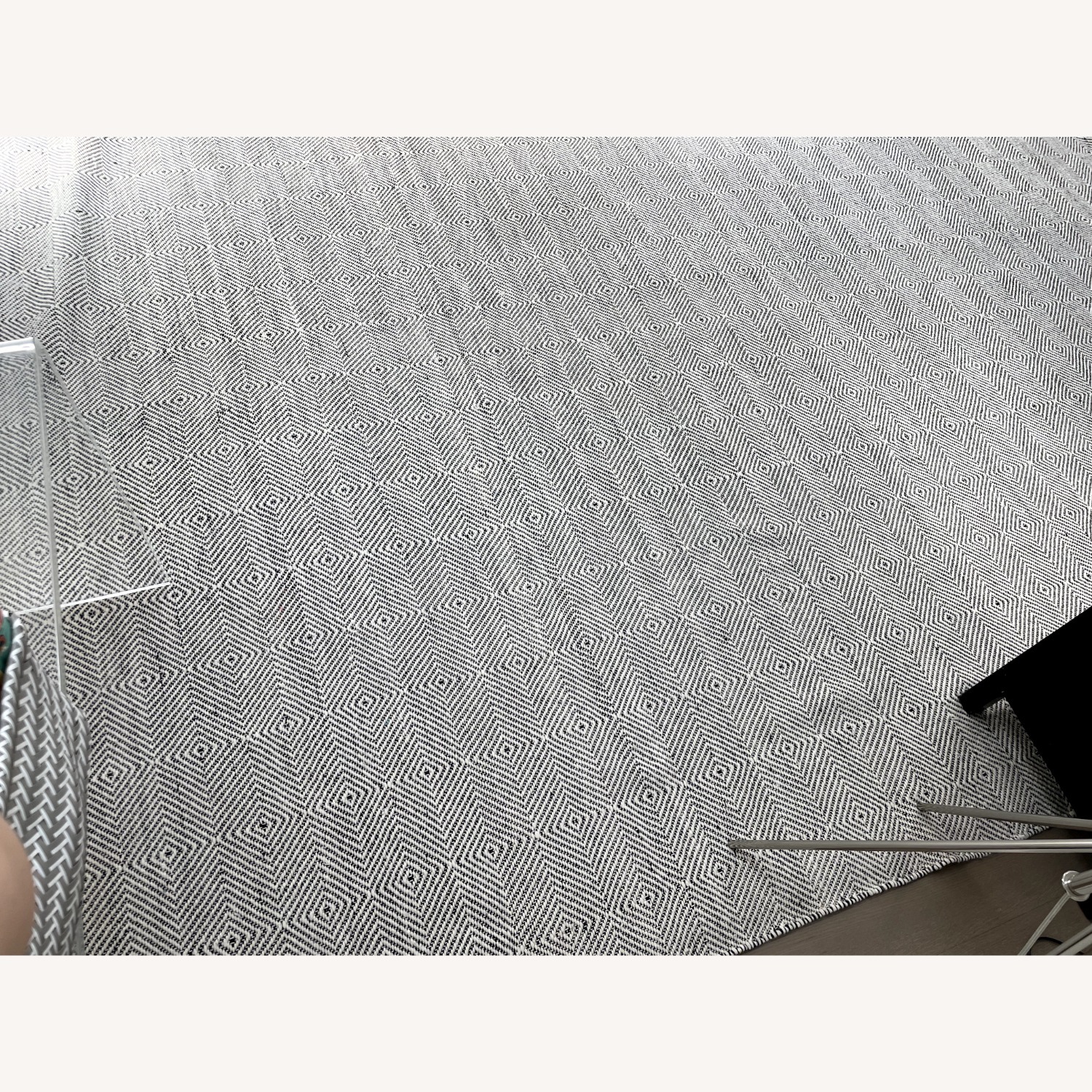 Room & Board Black/White Geometric Wool Rug - image-3
