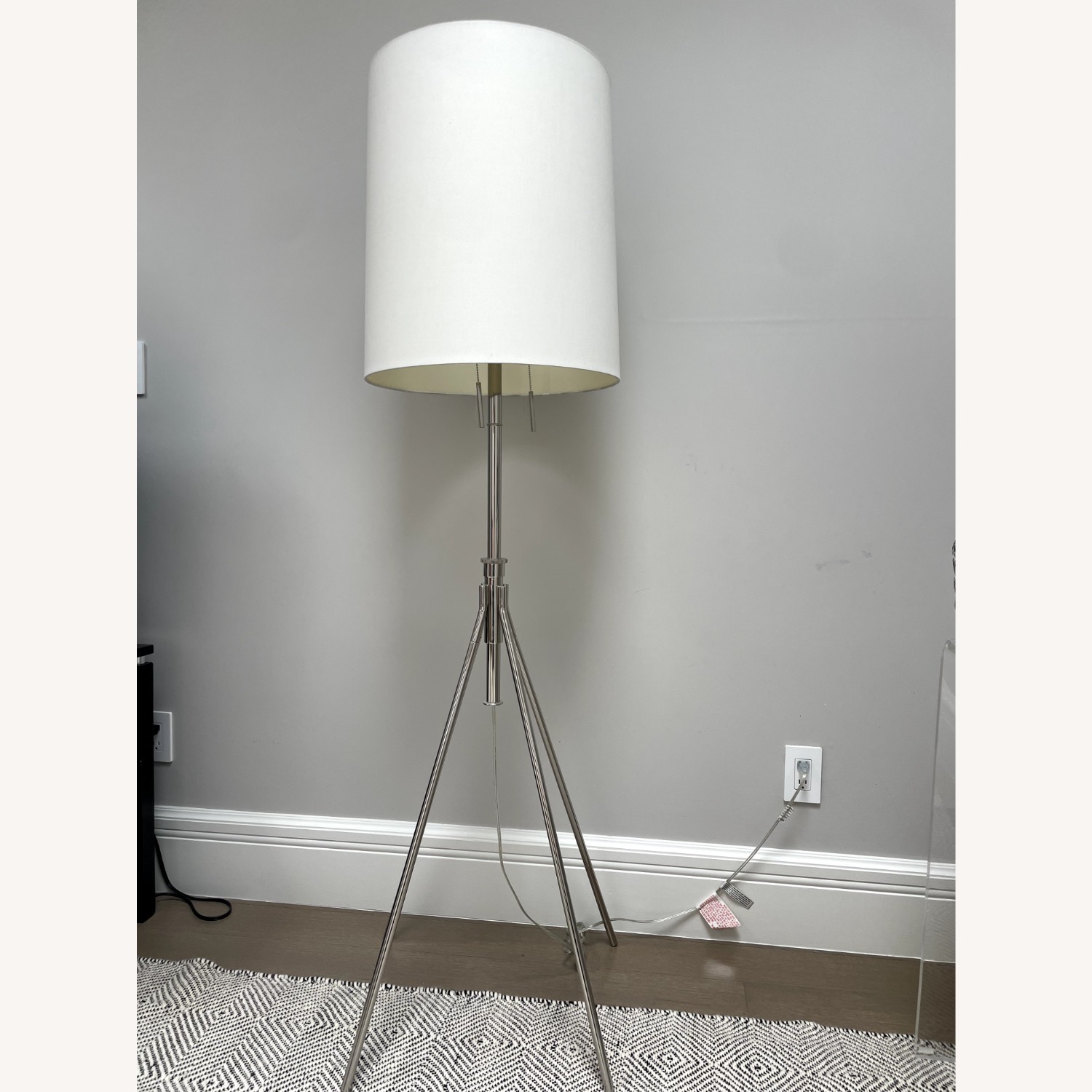 CISCO Brothers Modern Floor Lamp with White Cylindrical Shade - image-1