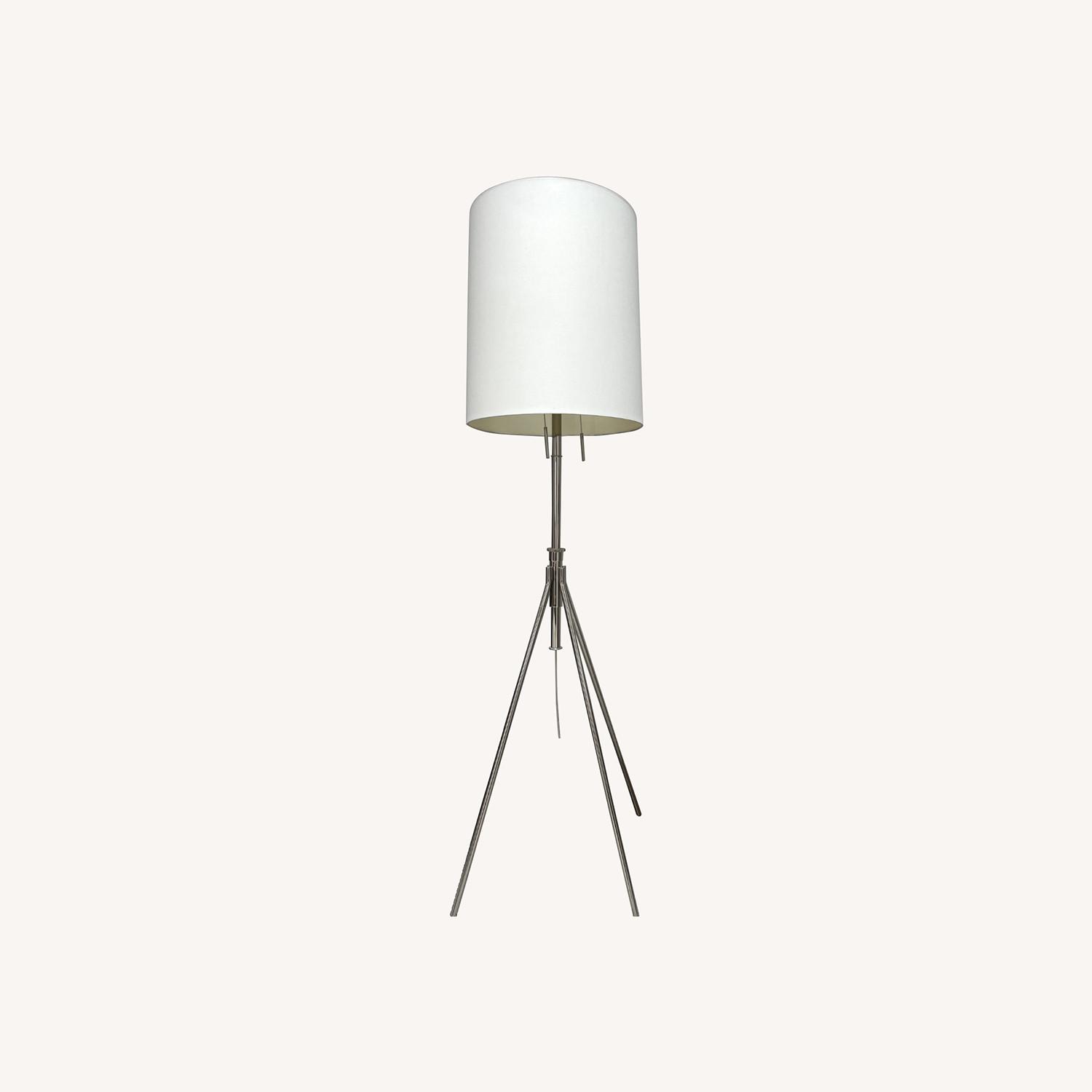 CISCO Brothers Modern Floor Lamp with White Cylindrical Shade - image-0