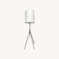 CISCO Brothers Modern Floor Lamp with White Cylindrical Shade
