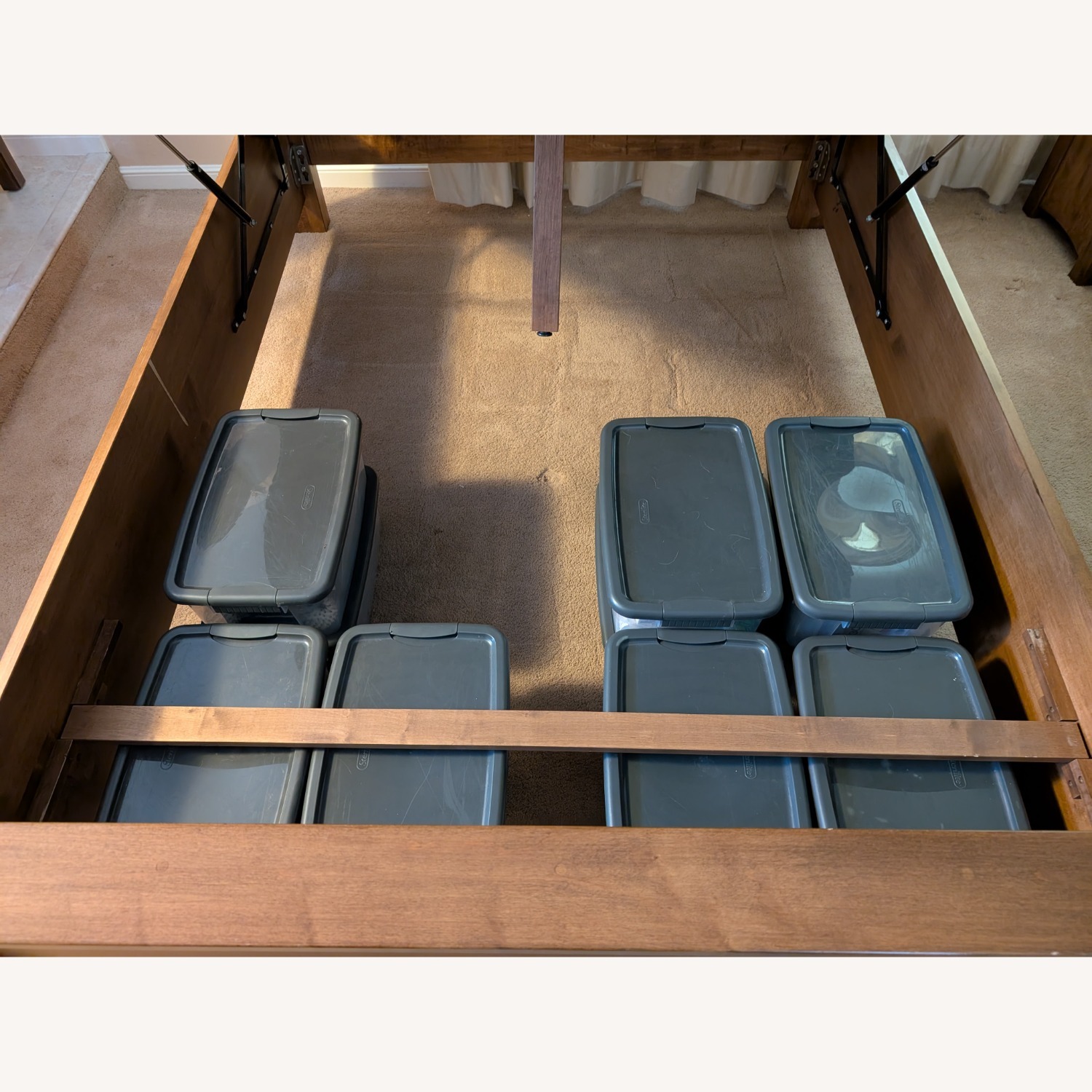 Solid Wood Amish Bed Frame with Lift Storage  - image-5