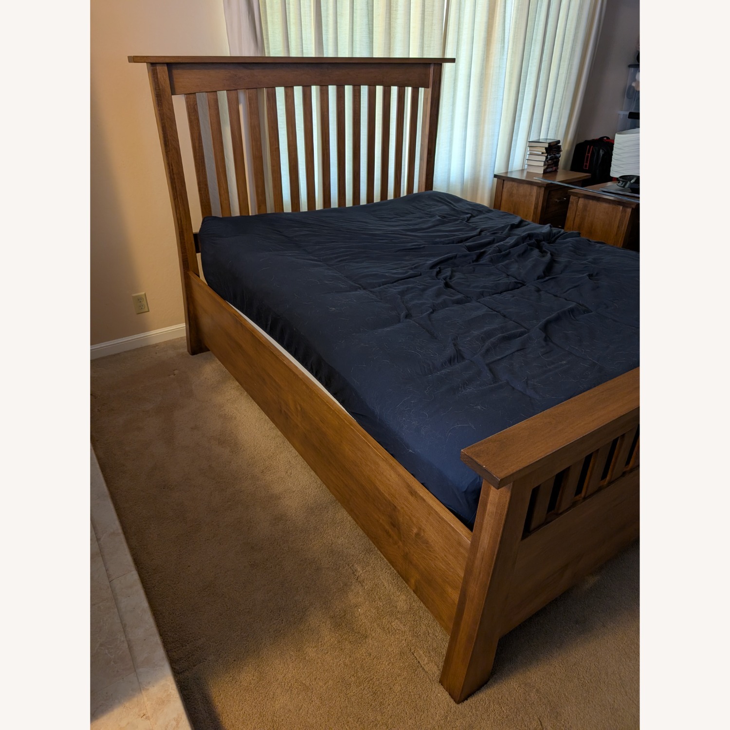 Solid Wood Amish Bed Frame with Lift Storage  - image-4