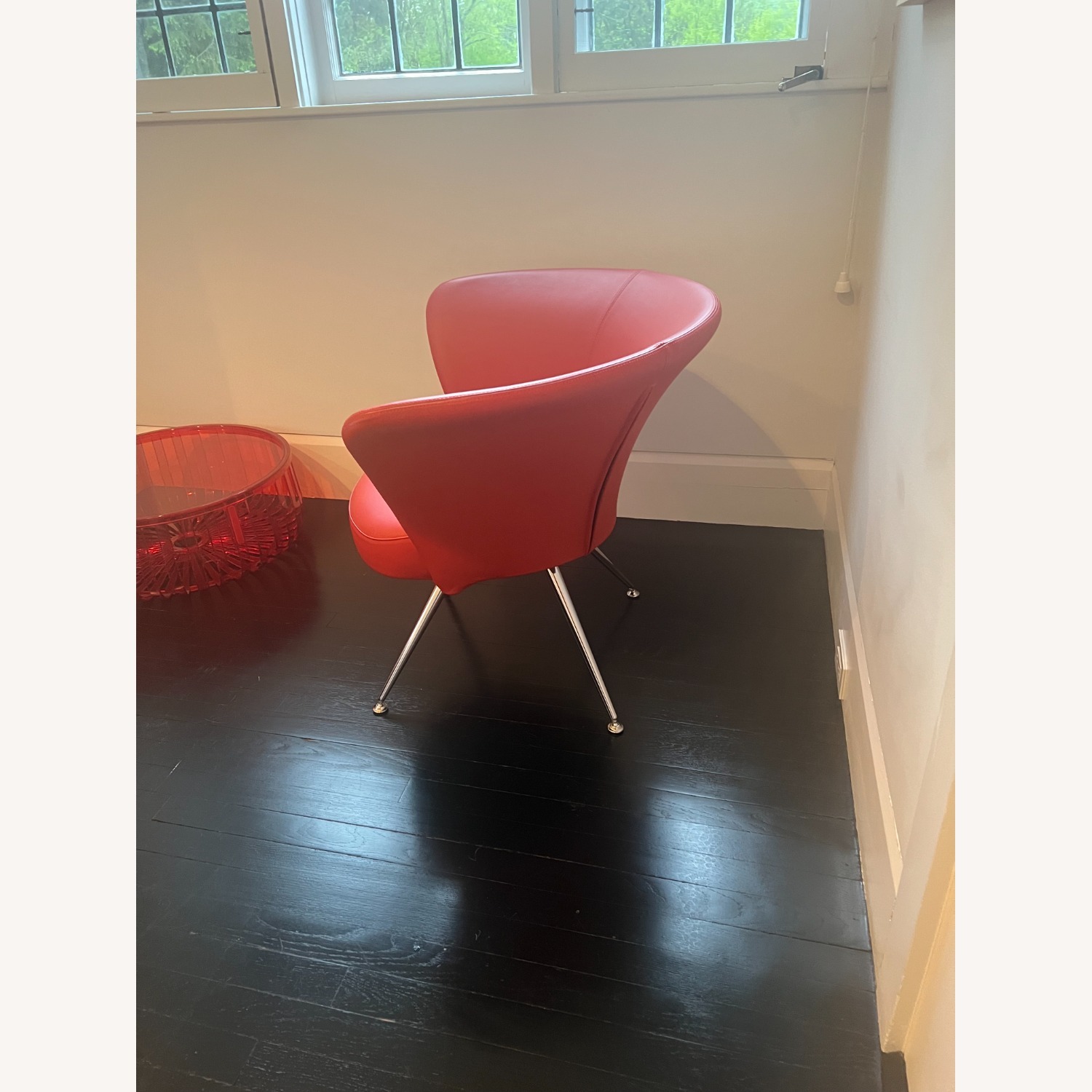 Modern Leather Swivel Armchair - image-3