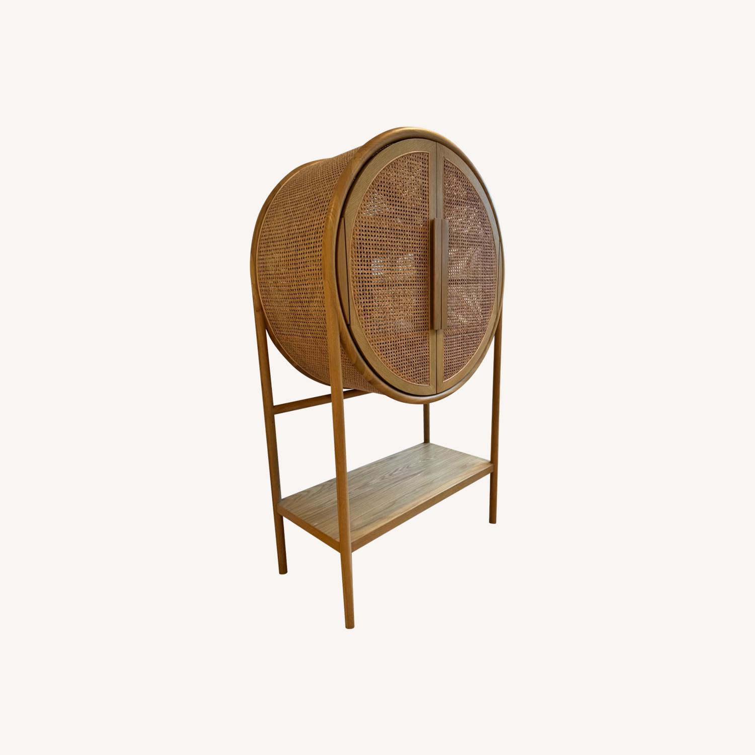 Crate & Barrel Leanne Ford Cane Bar Cabinet - image-0
