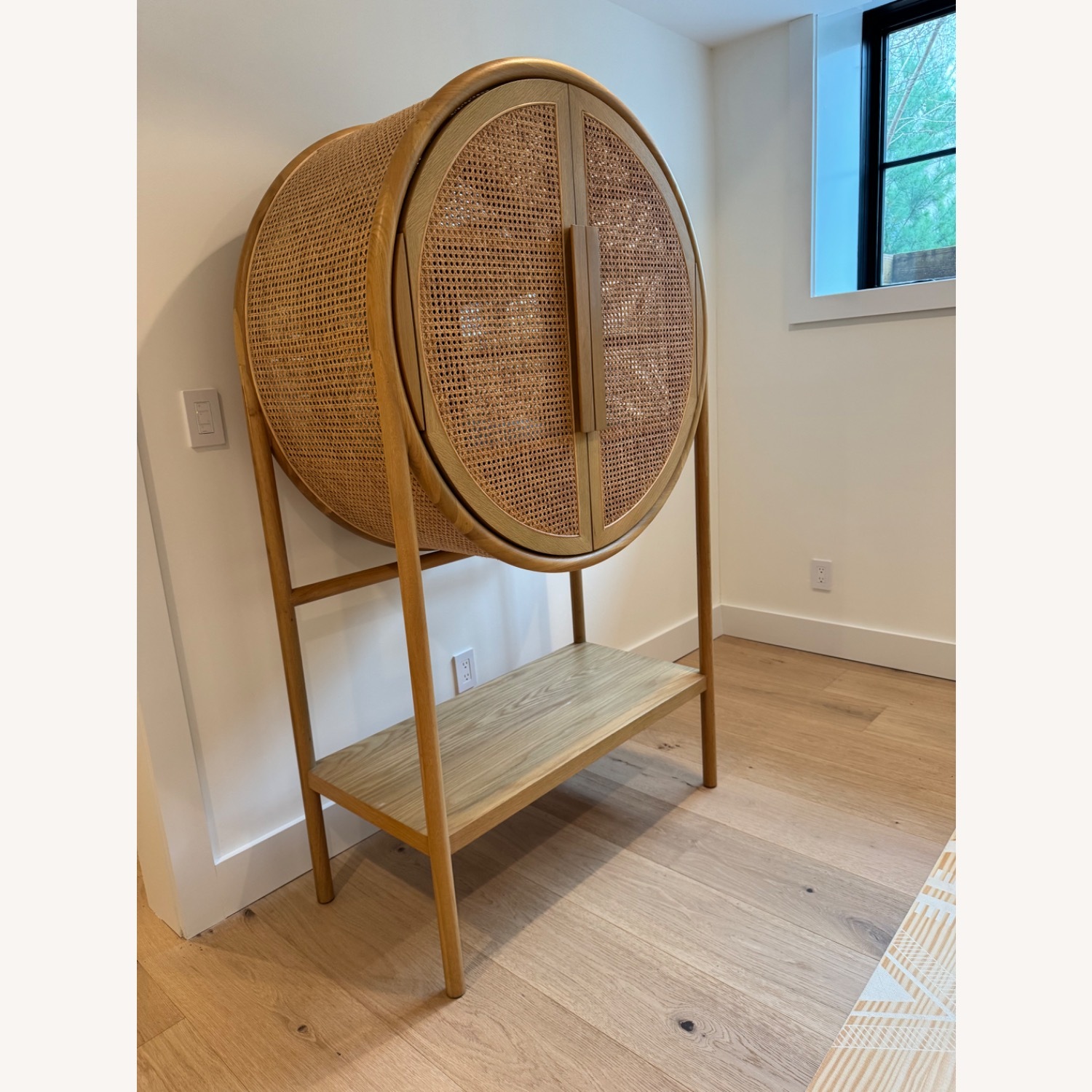 Crate & Barrel Leanne Ford Cane Bar Cabinet - image-1