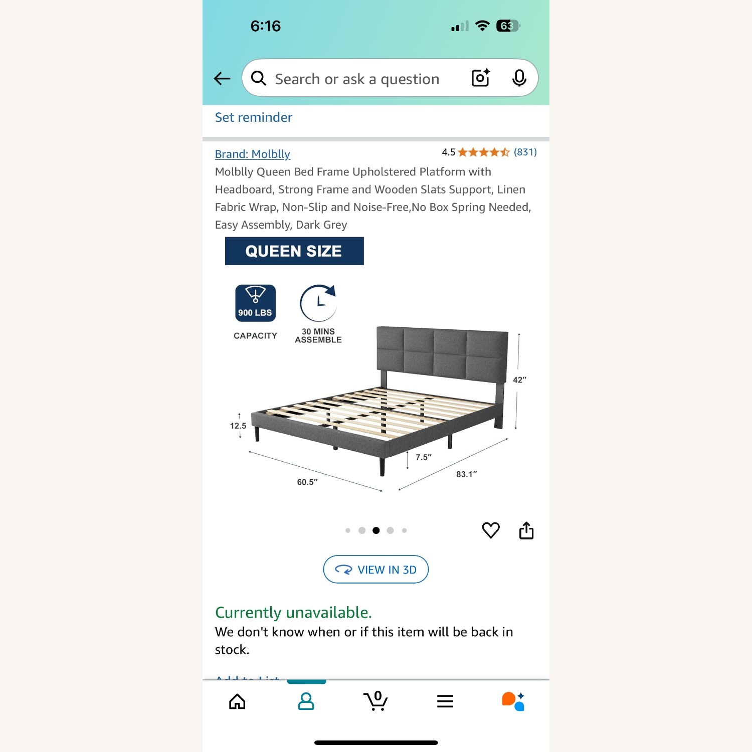 Amazon Molblly Queen Size Bed  - image-2