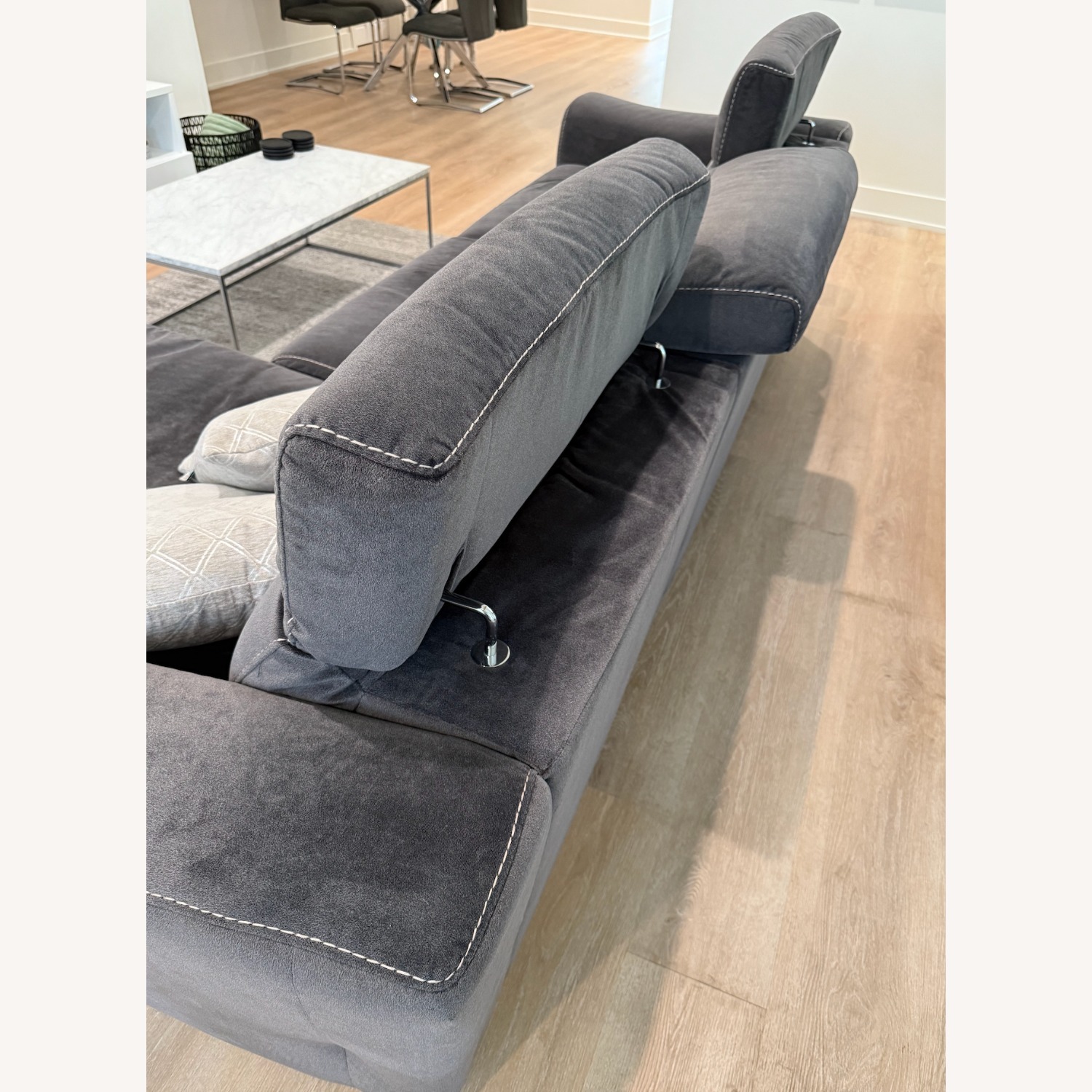 Gray Sectional Sofa with Chaise and Recliner - image-3